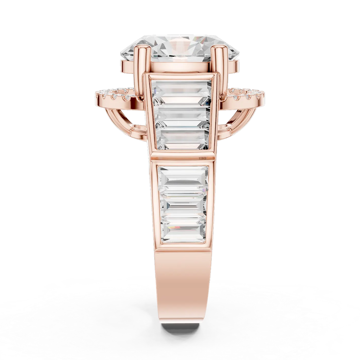 Bague de fiançailles Magnolia 3,12 ct en or rose 18 carats, diamant ovale, vue 3