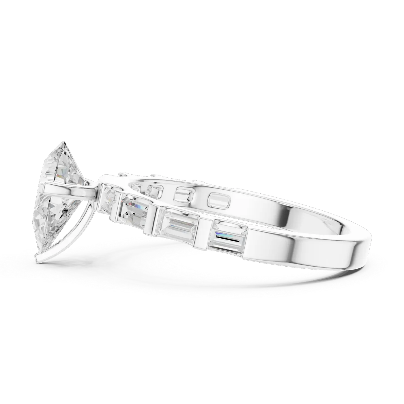 Bague de fiançailles Dahlia 0,96 ct en or blanc 18 carats, diamant poire, vue 3
