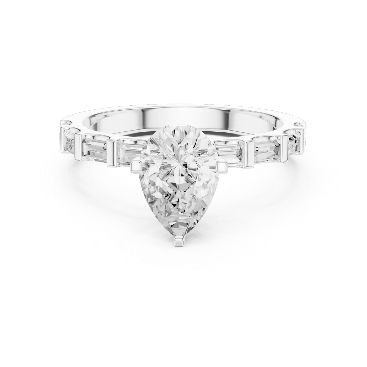 Bague de fiançailles Dahlia 0,96 ct en or blanc 18 carats, diamant poire, vue 4