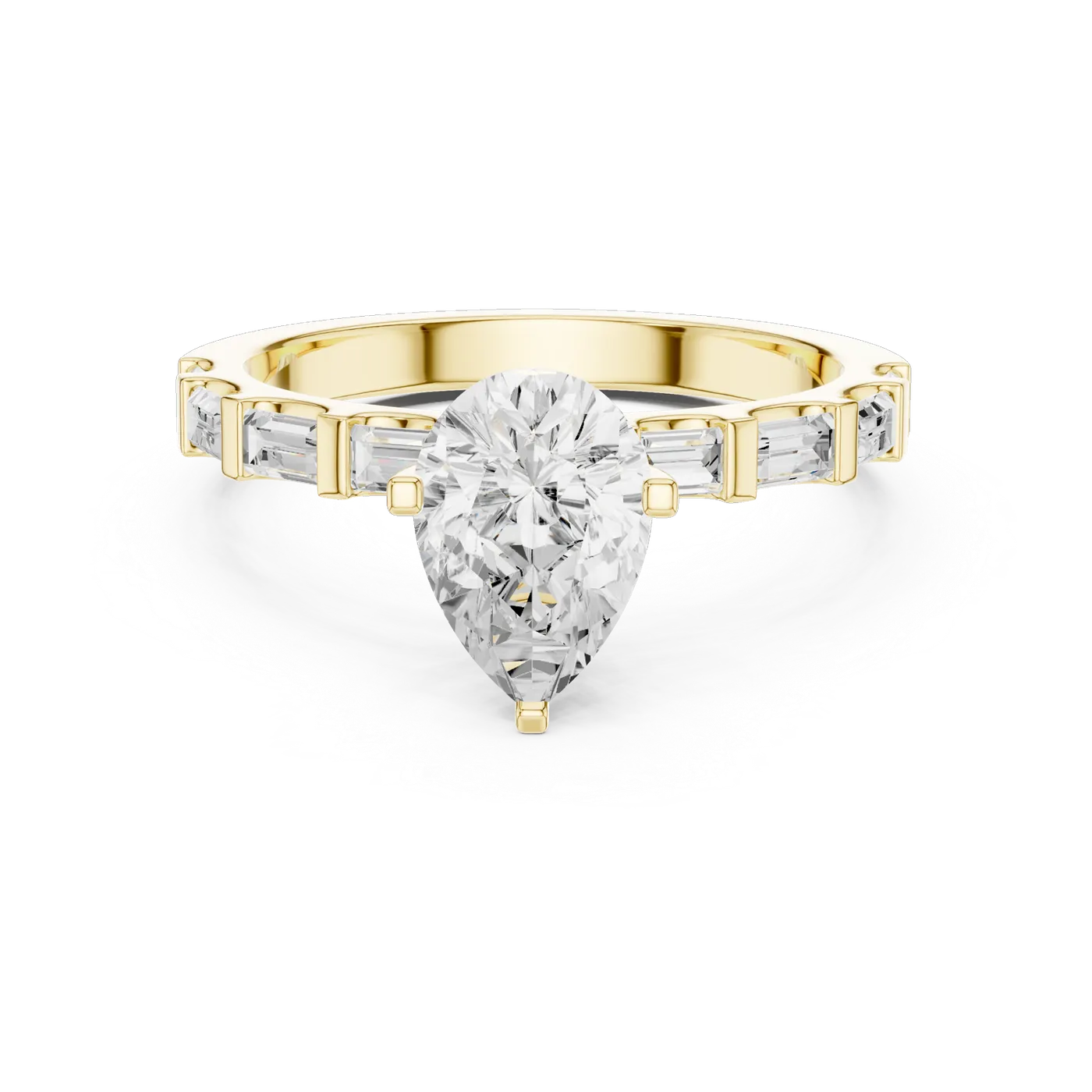 Bague de fiançailles Dahlia 0,96 ct en or jaune 18 carats, diamant poire, vue 4