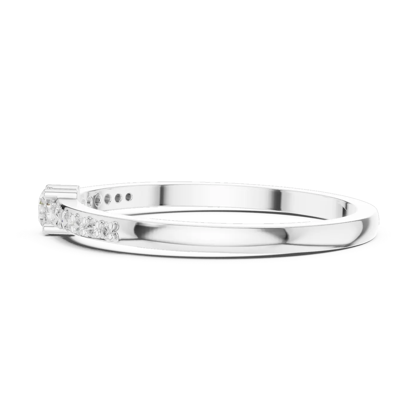 Bague de fiançailles Marguerite 0,08 ct en or blanc 18 carats, diamant rond, vue 3