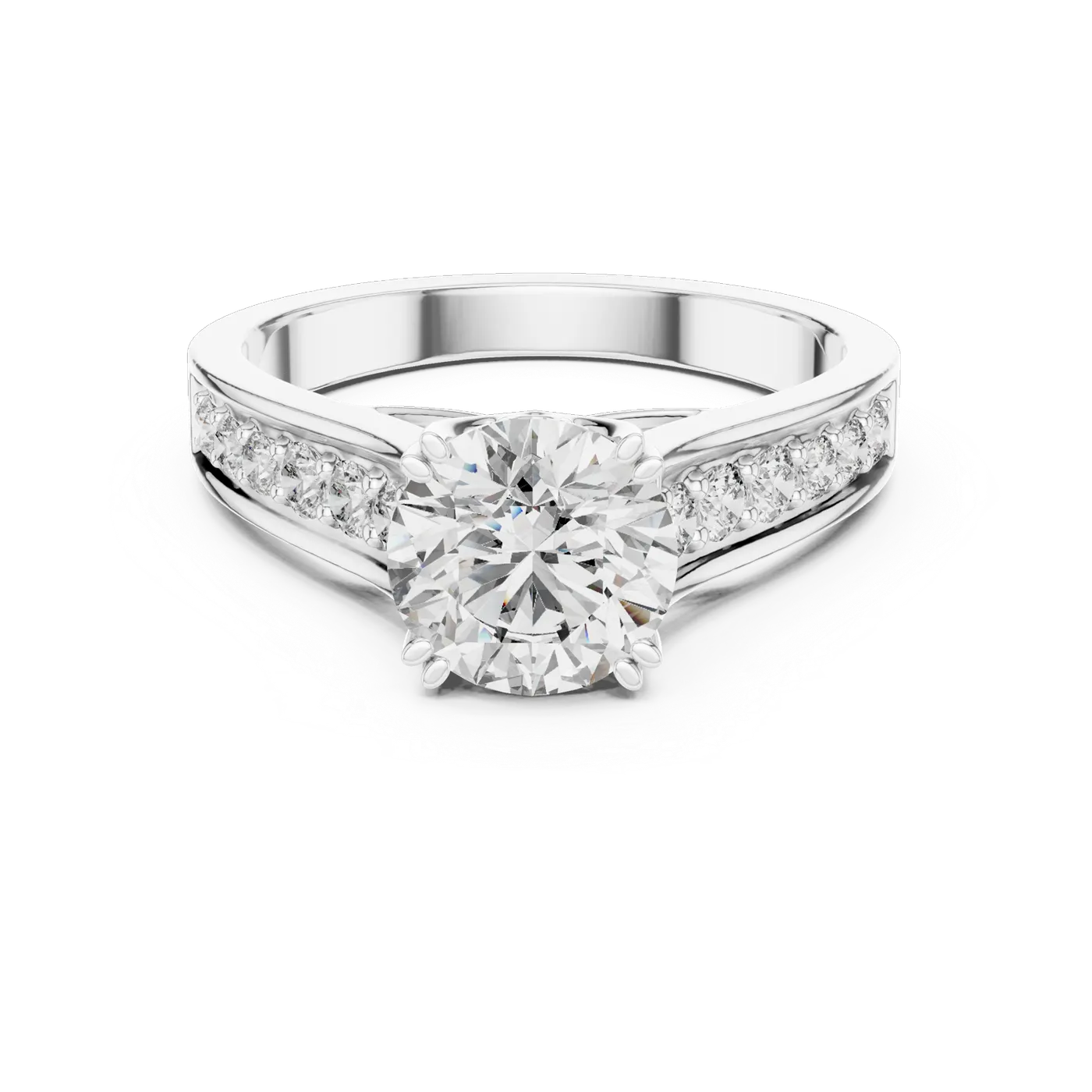 Bague de fiançailles Marguerite 1,35 ct en or blanc 18 carats, diamant rond, vue 4
