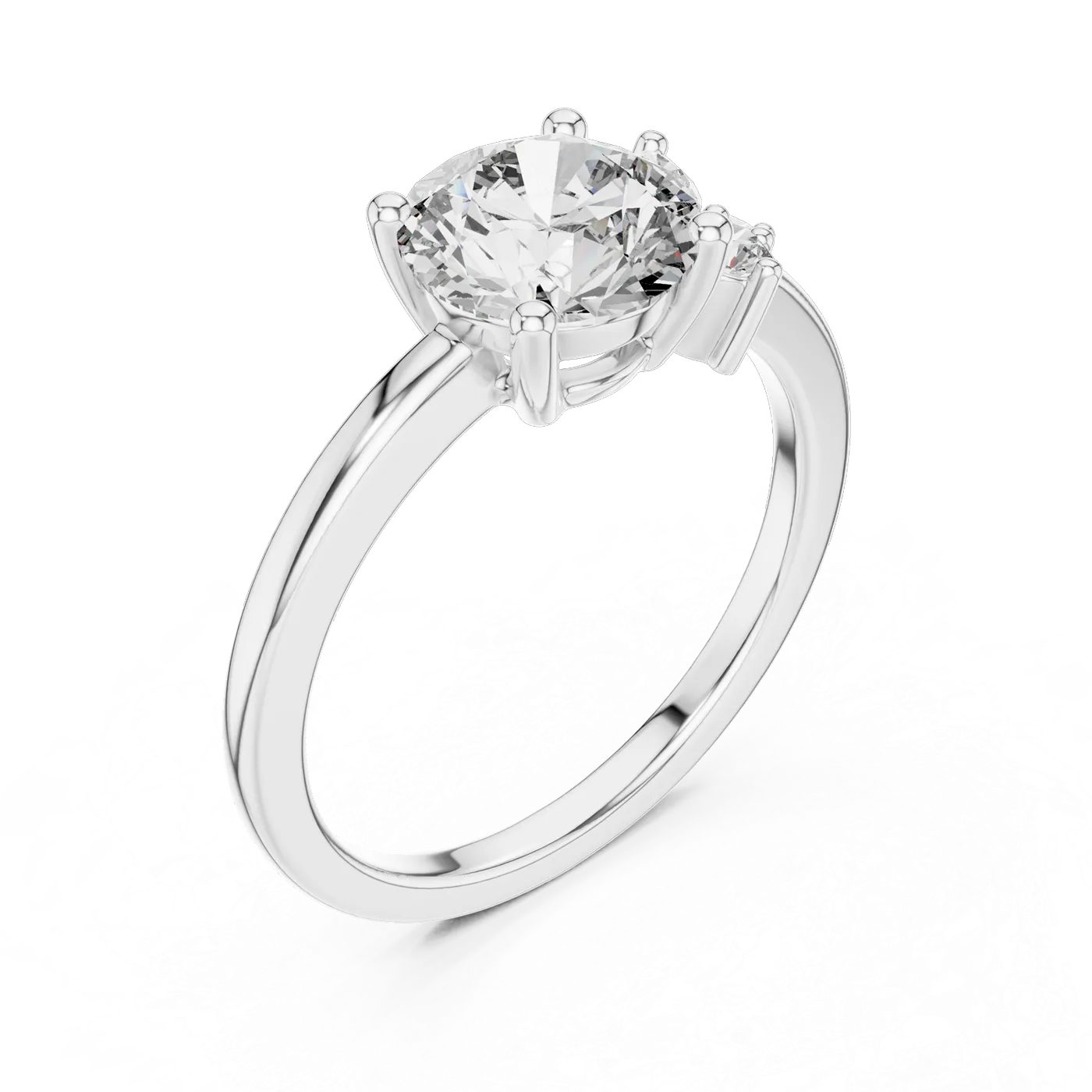 Bague de fiançailles Marguerite 1,46 ct en or blanc 18 carats, diamant rond, vue 2