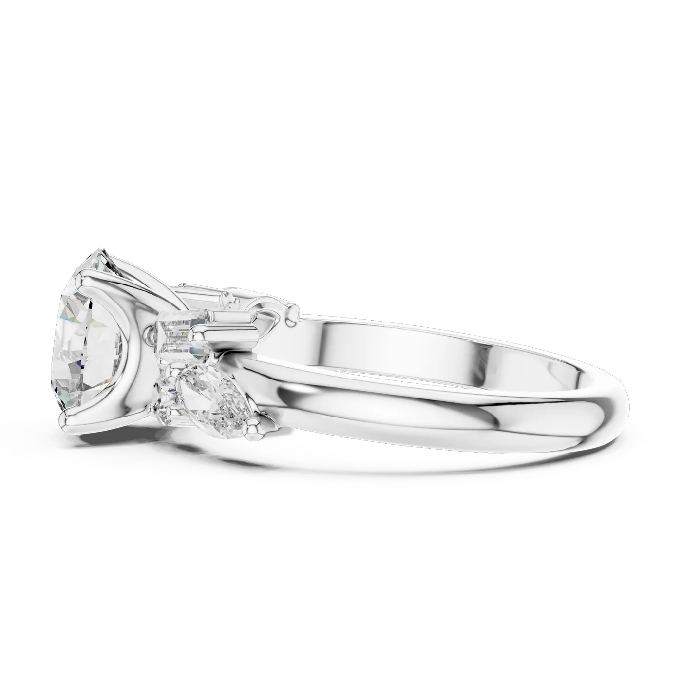 Bague de fiançailles Marguerite 2,07 ct en or blanc 18 carats, diamant rond, vue 1