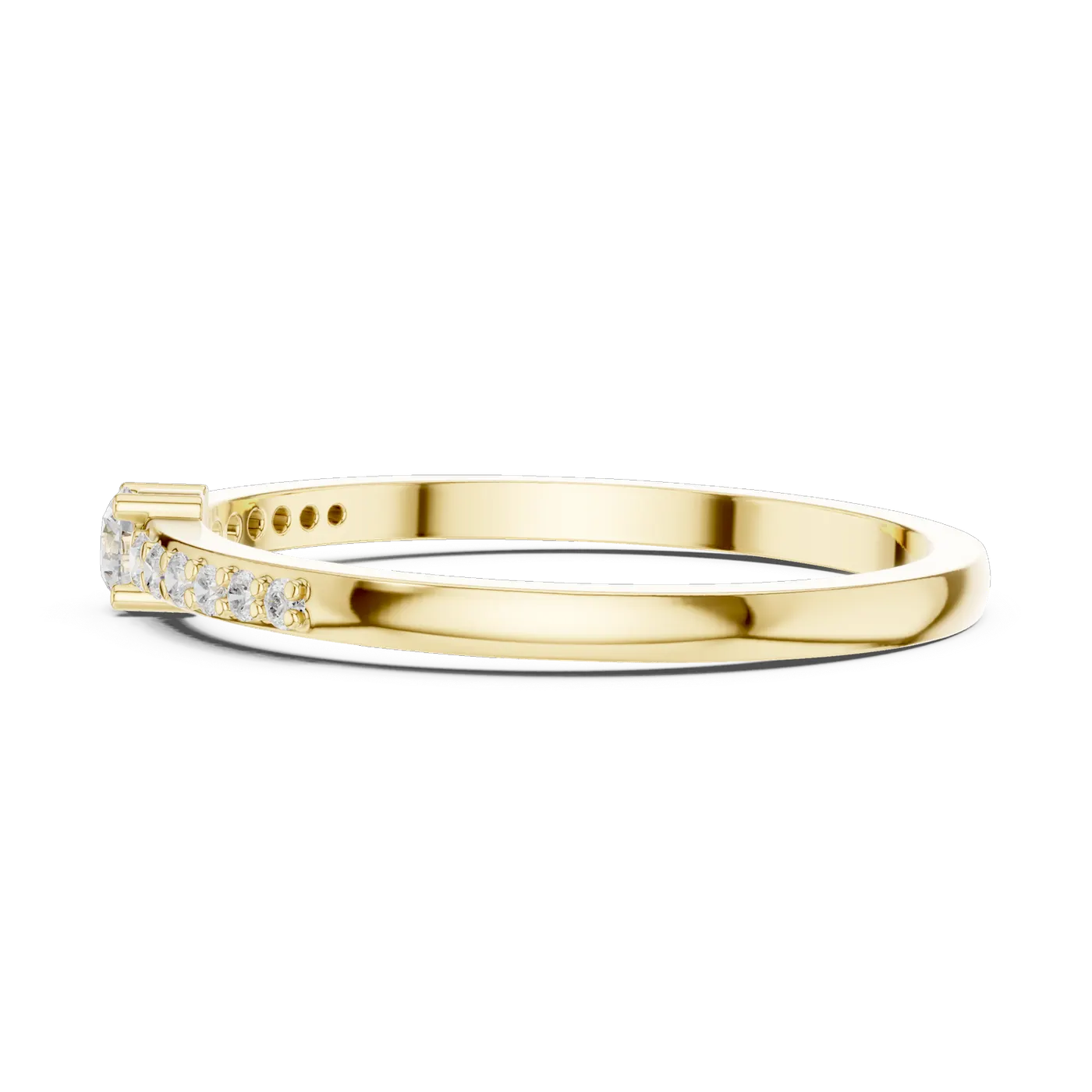 Bague de fiançailles Marguerite 0,08 ct en or jaune 18 carats, diamant rond, vue 3