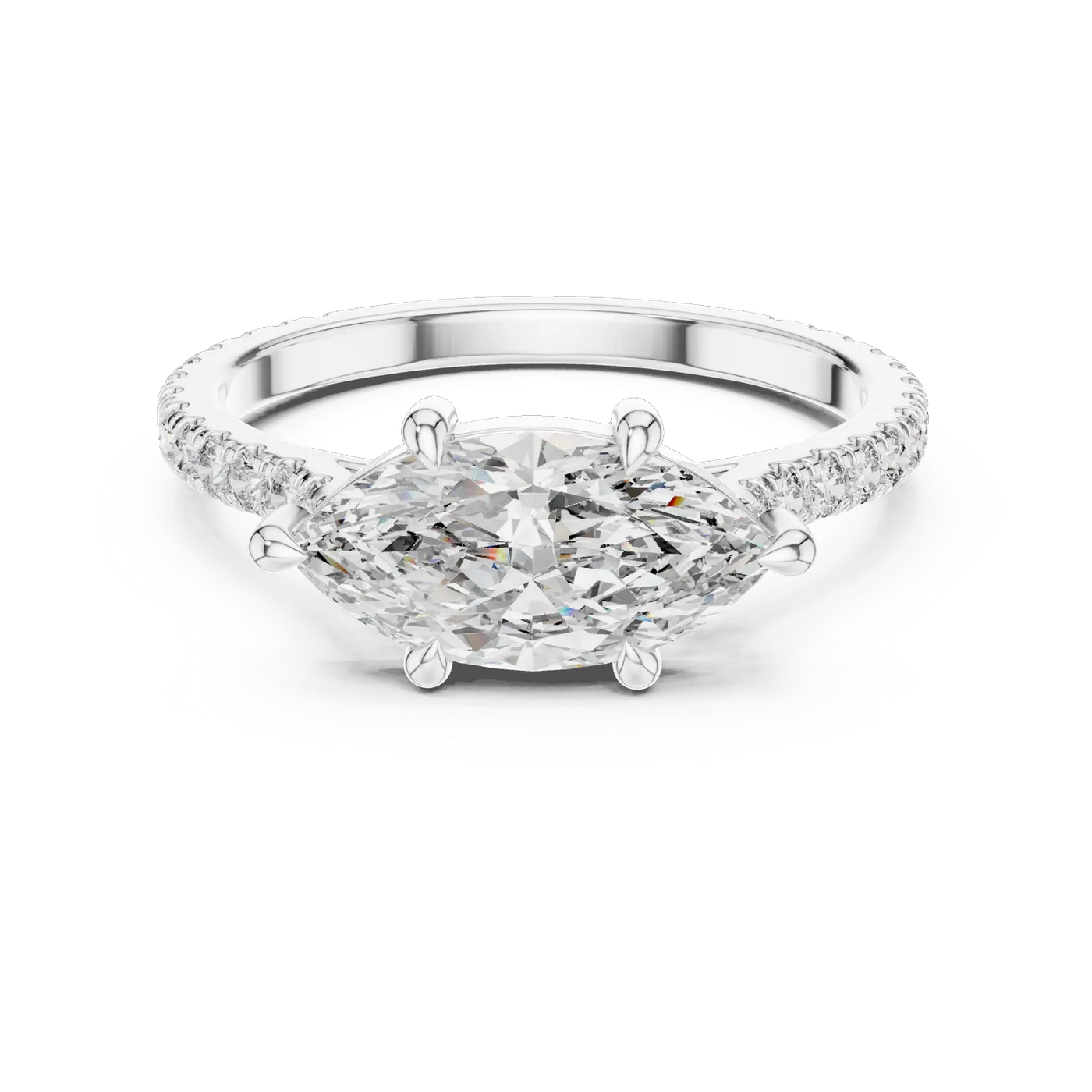 Bague de fiançailles Lys 1,56 ct en or blanc 18 carats, diamant marquise, vue 4