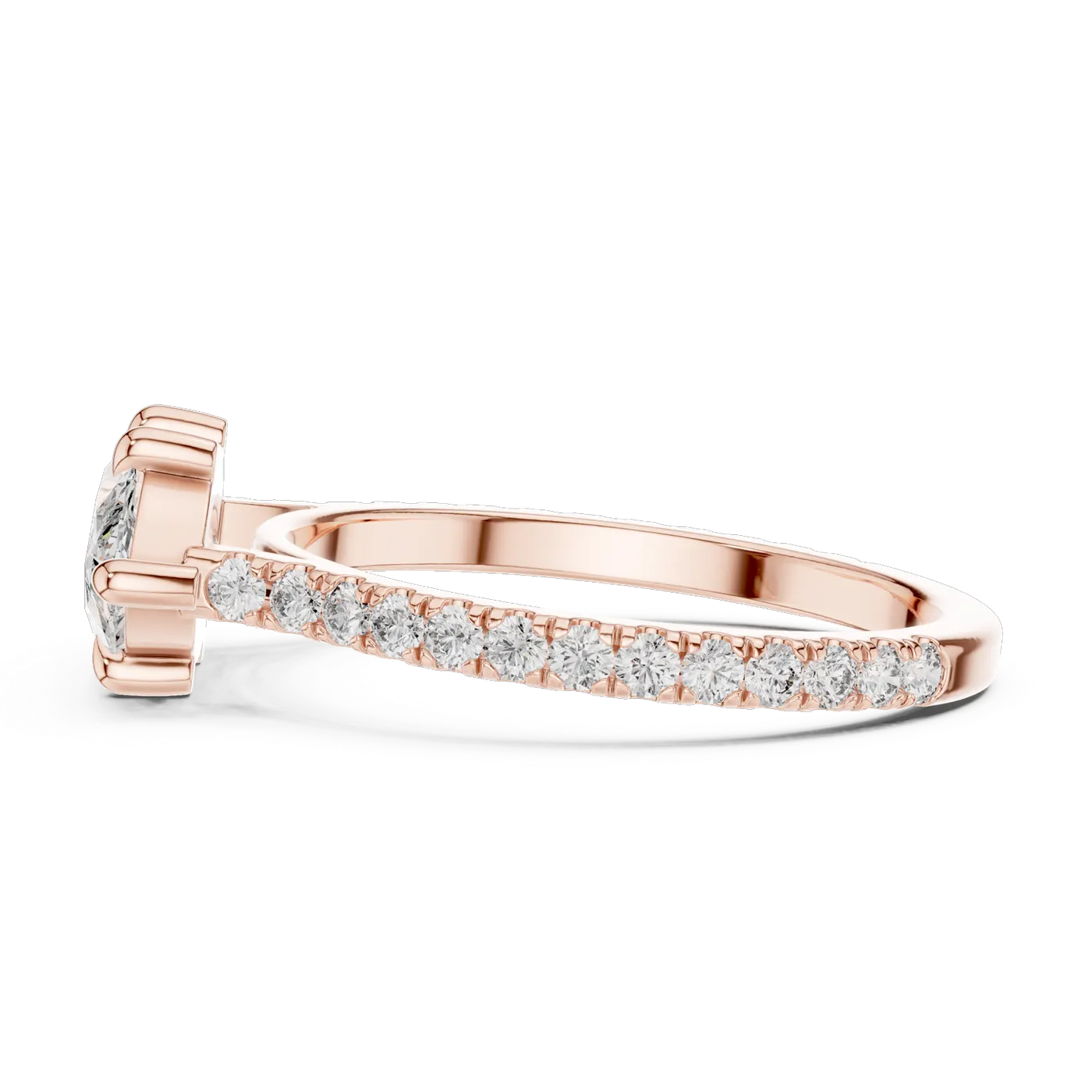 Bague de fiançailles Lys 1,56 ct en or rose 18 carats, diamant marquise, vue 3