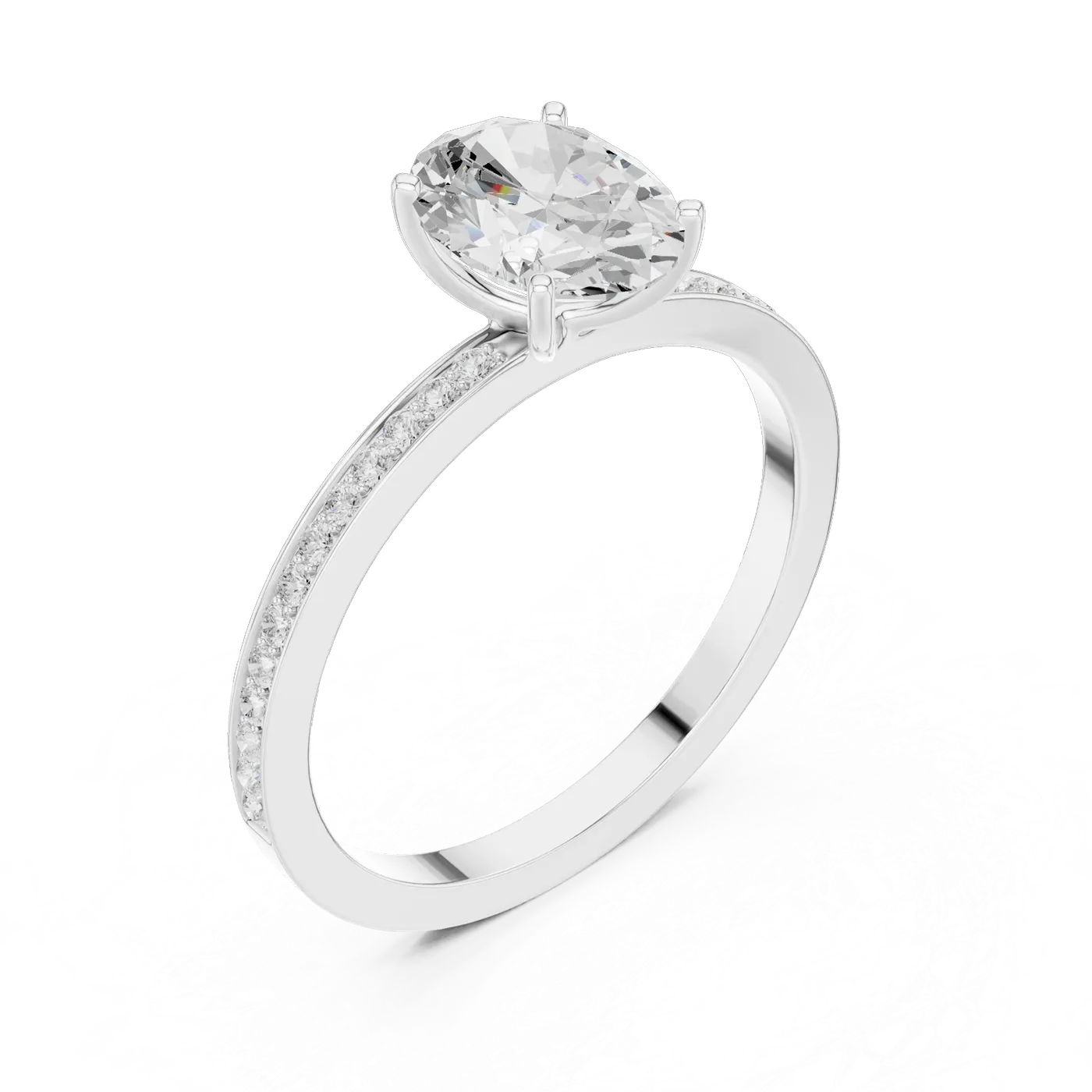 Bague de fiançailles Magnolia 1,14 ct n°4 en or blanc 18 carats, diamant ovale, vue 2