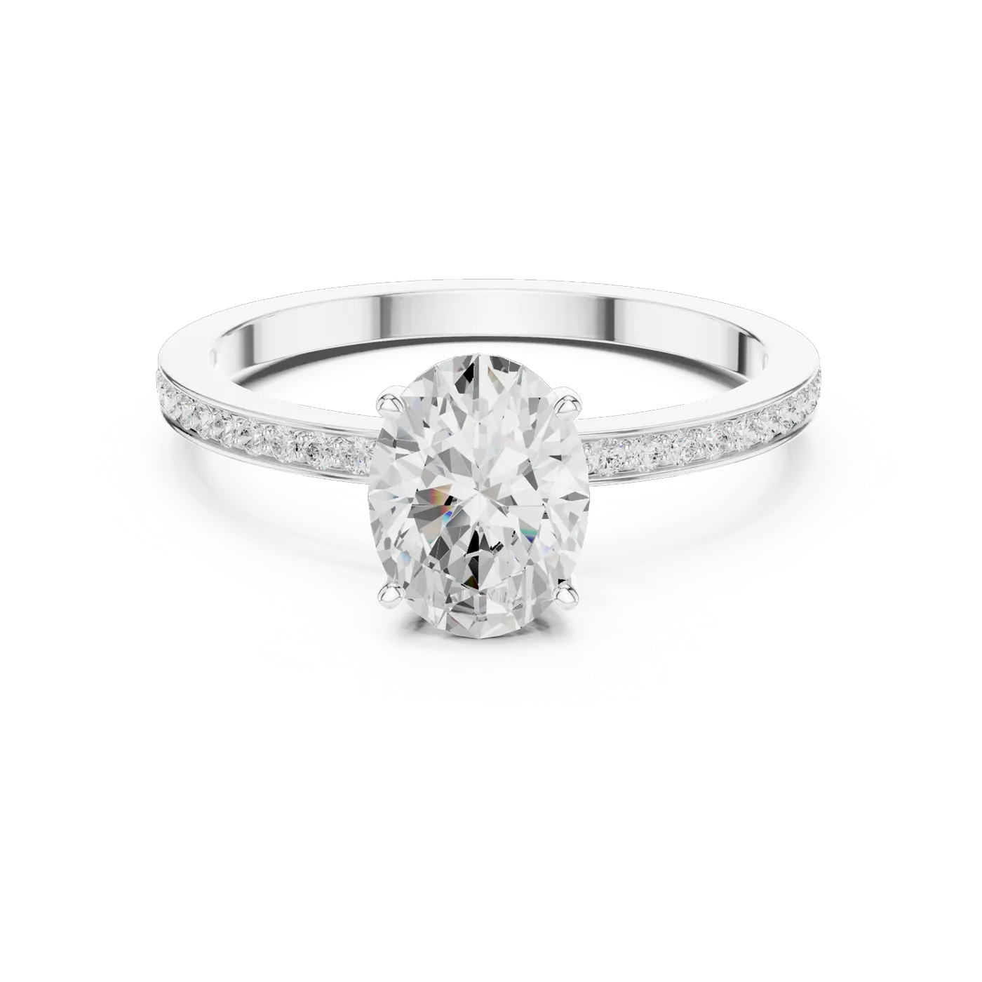 Bague de fiançailles Magnolia 1,14 ct n°4 en or blanc 18 carats, diamant ovale, vue 4