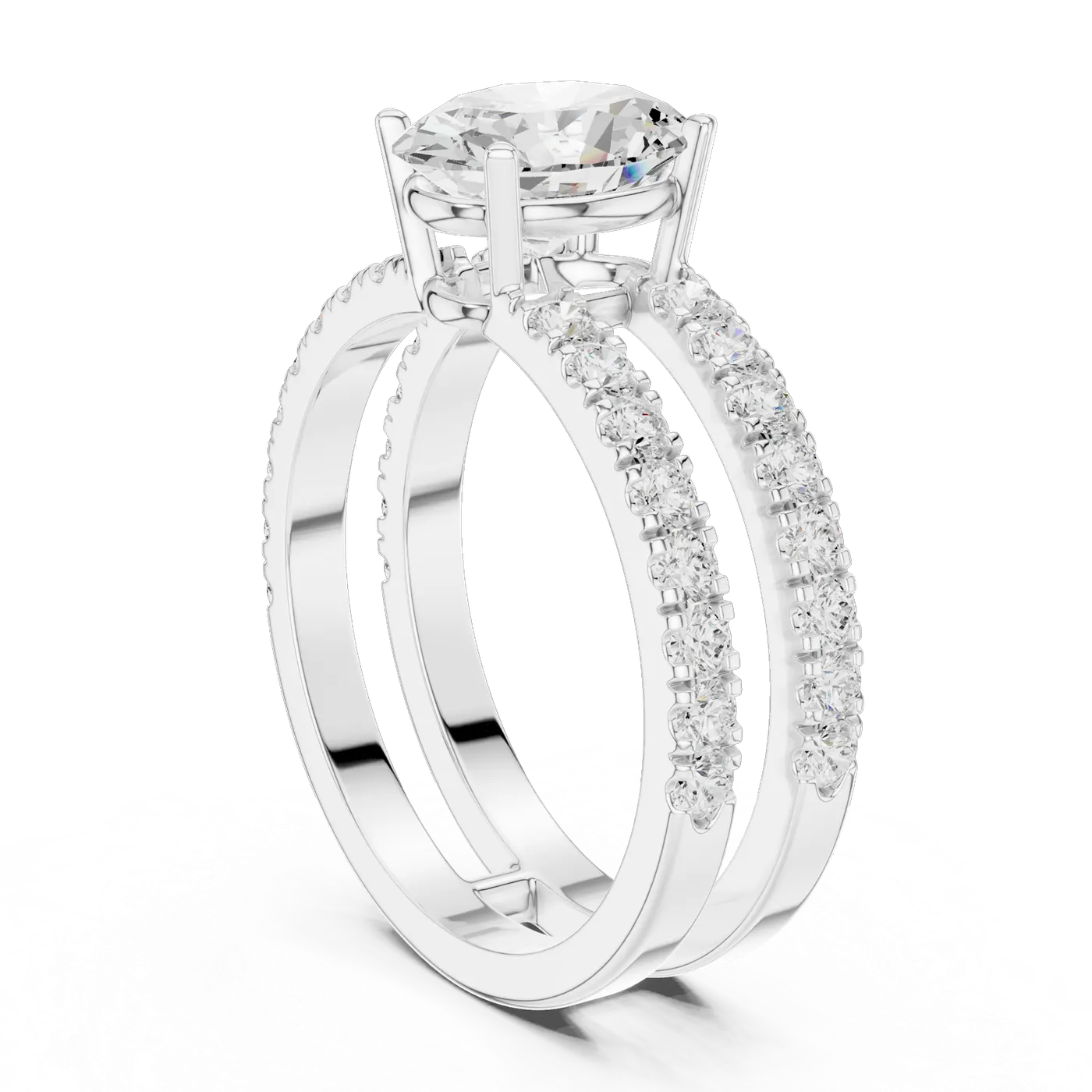 Bague de fiançailles Magnolia 1,15 ct en or blanc 18 carats, diamant ovale, vue 1