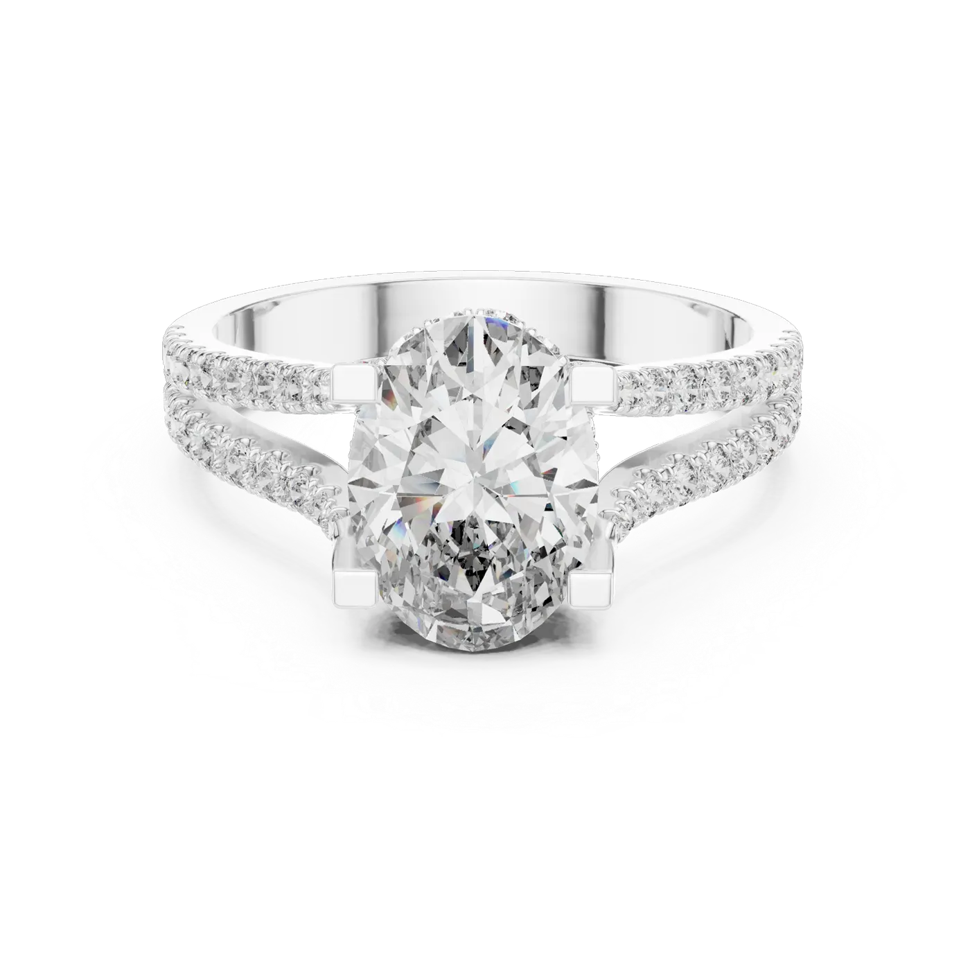 Bague de fiançailles Magnolia 1,51 ct en or blanc 18 carats, diamant ovale, vue 4
