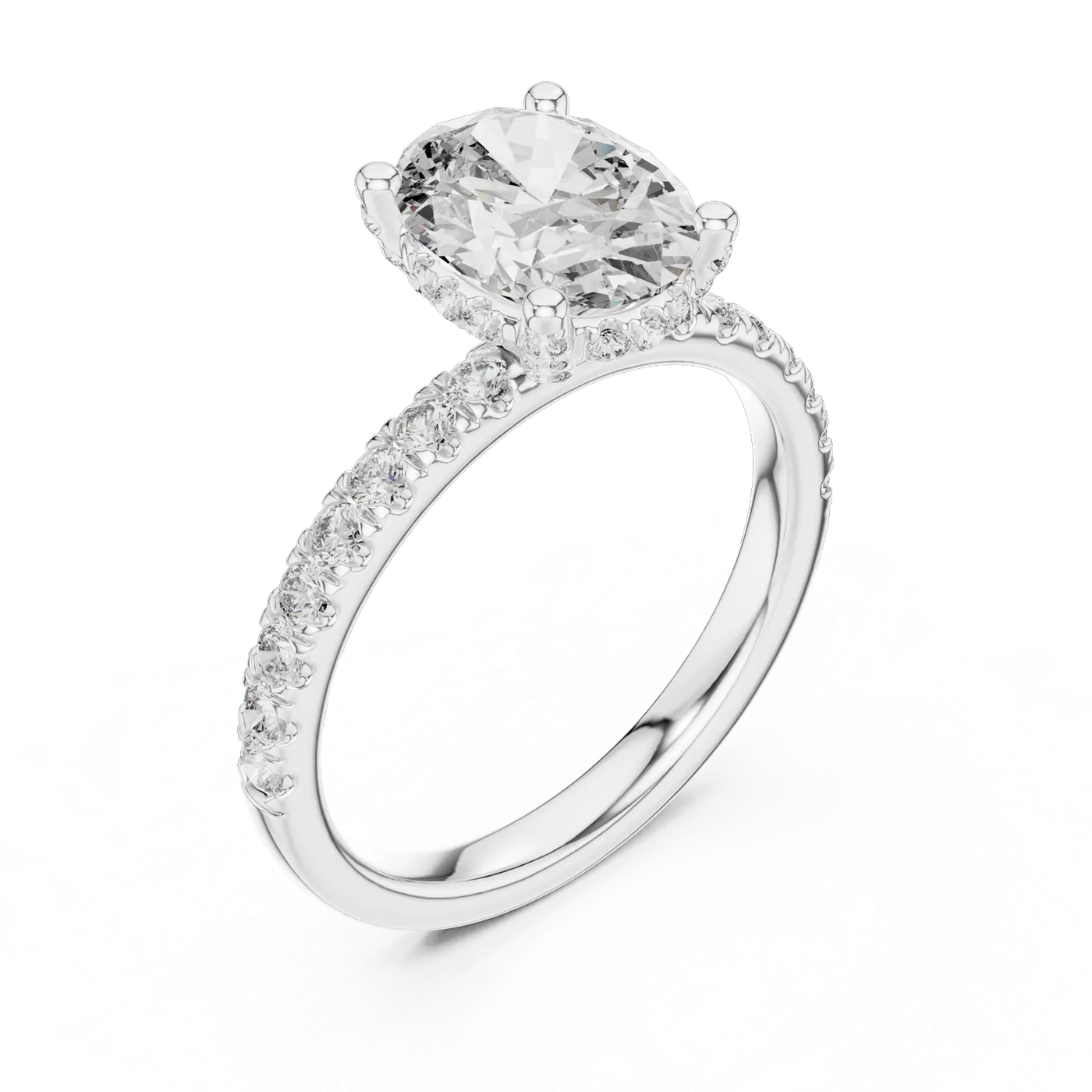 Bague de fiançailles Magnolia 1,76 ct n°2 en or blanc 18 carats, diamant ovale, vue 2