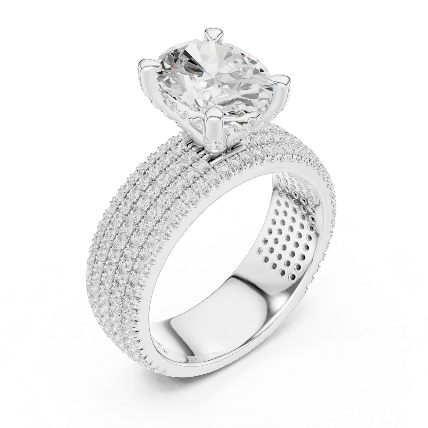 Bague de fiançailles Magnolia 2,12 ct en or blanc 18 carats, diamant ovale, vue 2