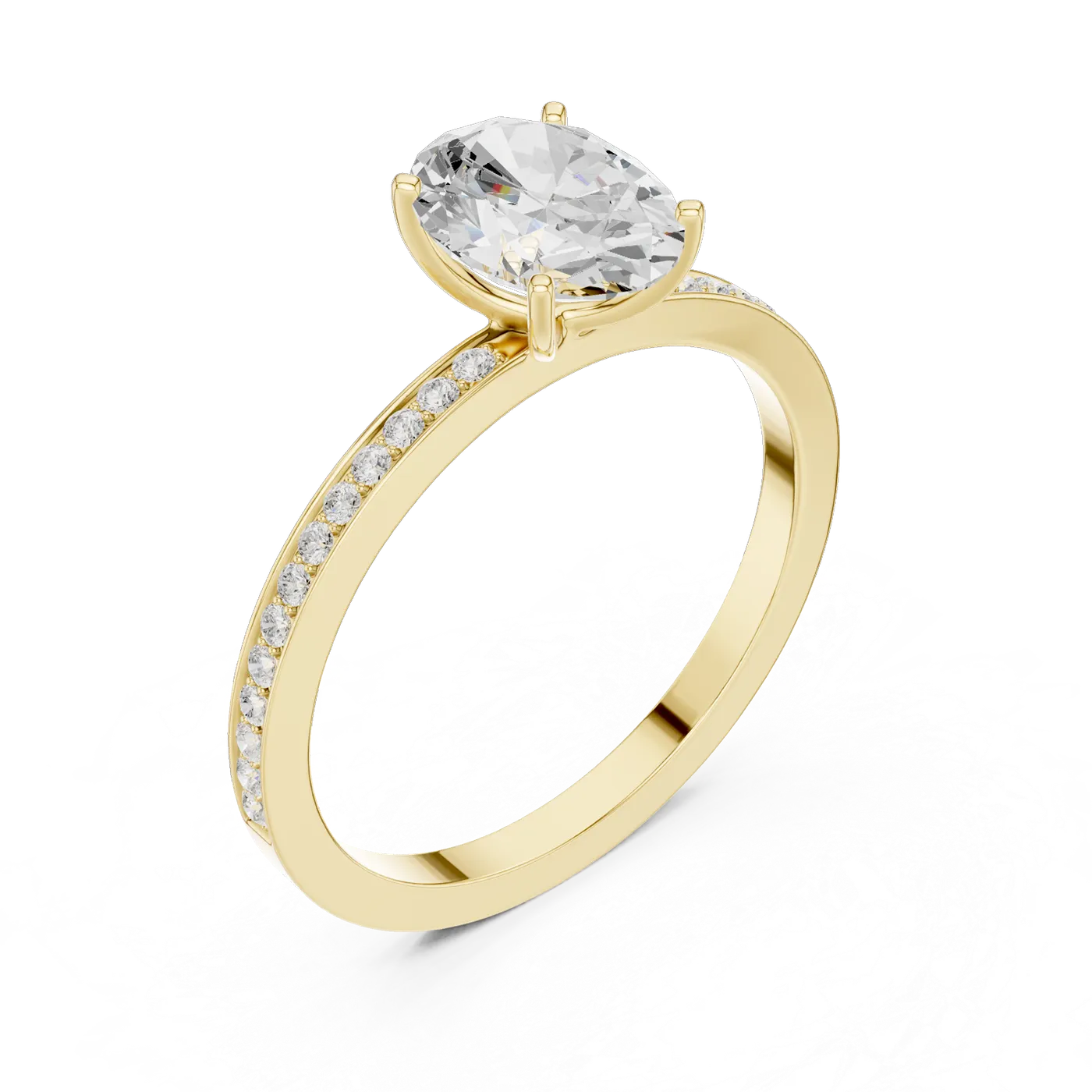 Bague de fiançailles Magnolia 1,14 ct n°4 en or jaune 18 carats, diamant ovale, vue 2