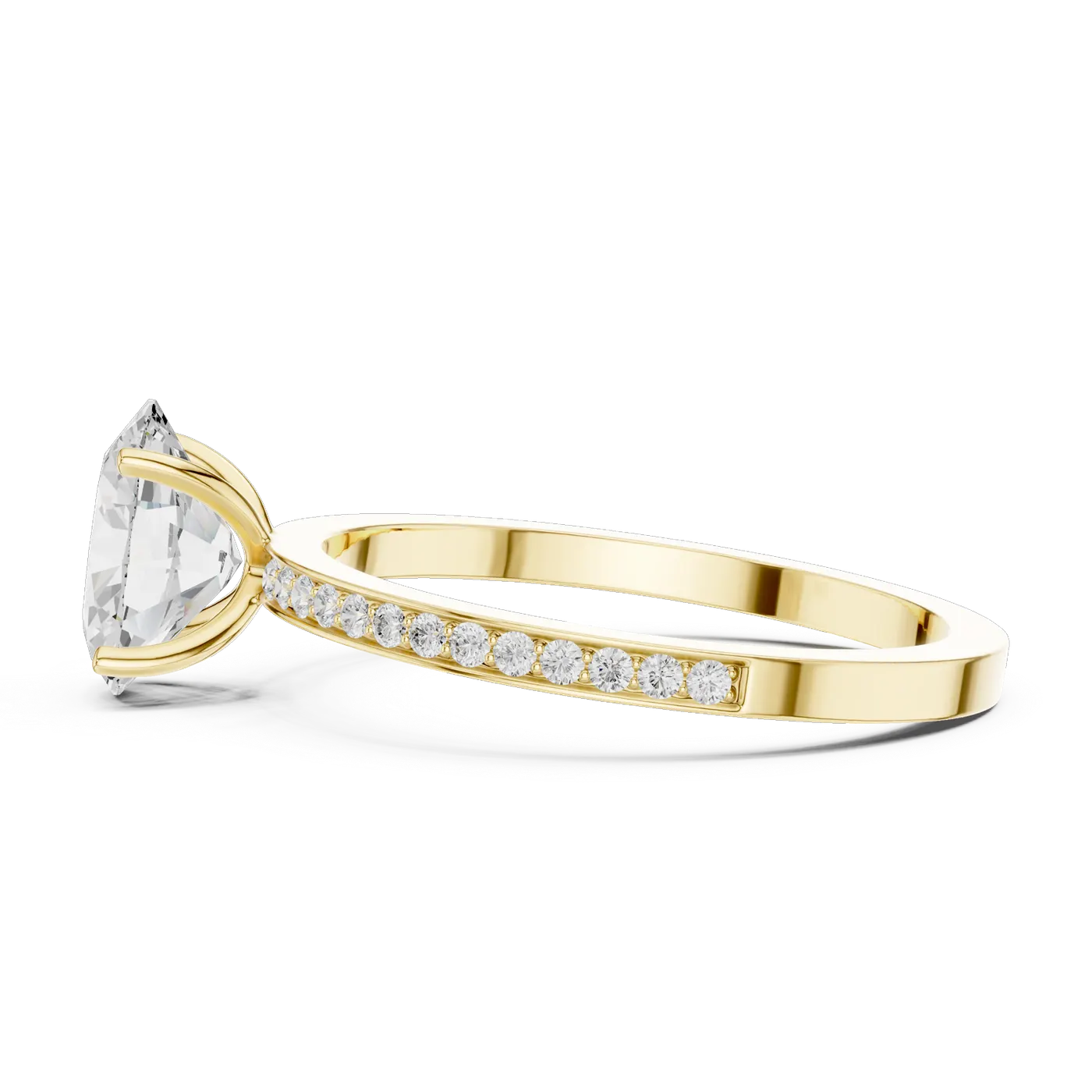 Bague de fiançailles Magnolia 1,14 ct n°4 en or jaune 18 carats, diamant ovale, vue 3