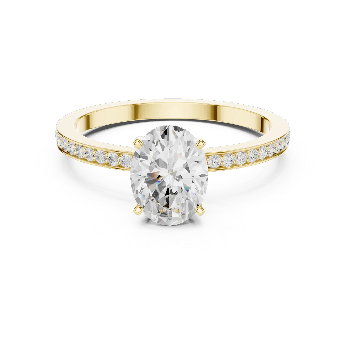 Bague de fiançailles Magnolia 1,14 ct n°4 en or jaune 18 carats, diamant ovale, vue 4