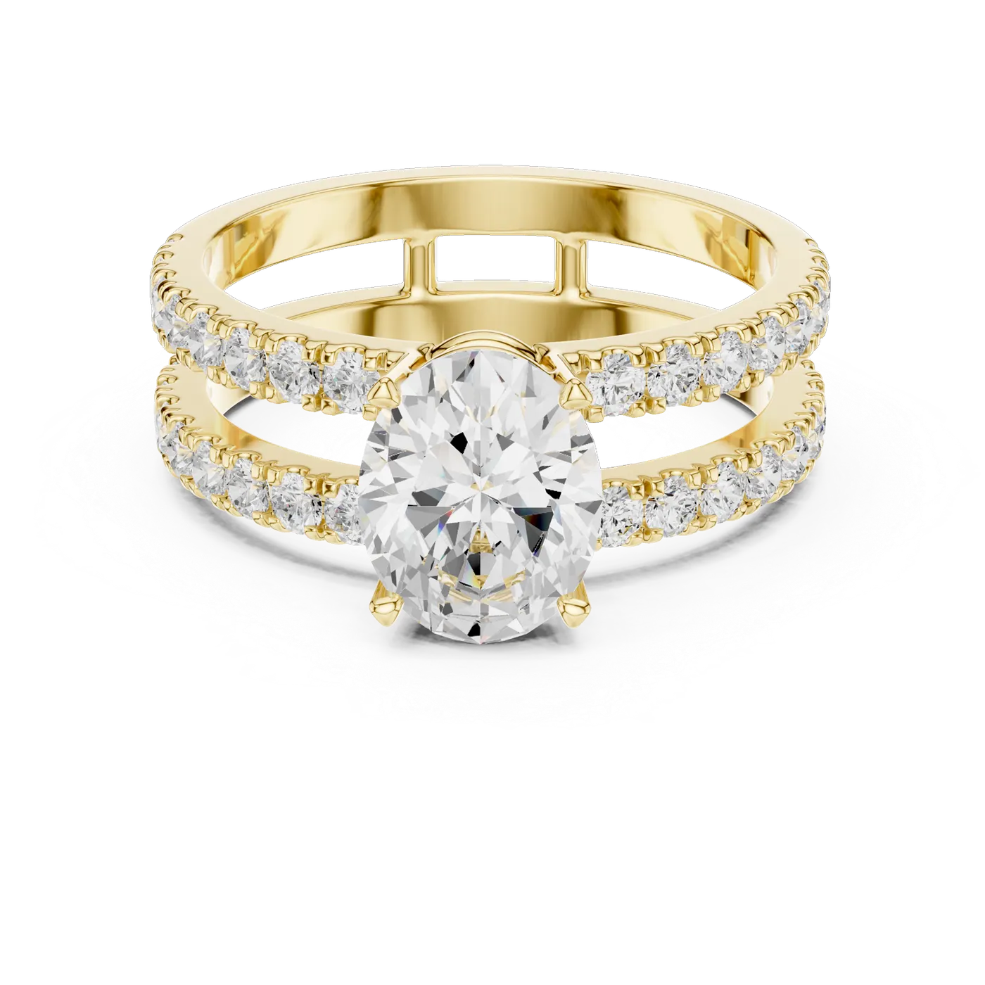 Bague de fiançailles Magnolia 1,15 ct en or jaune 18 carats, diamant ovale, vue 4