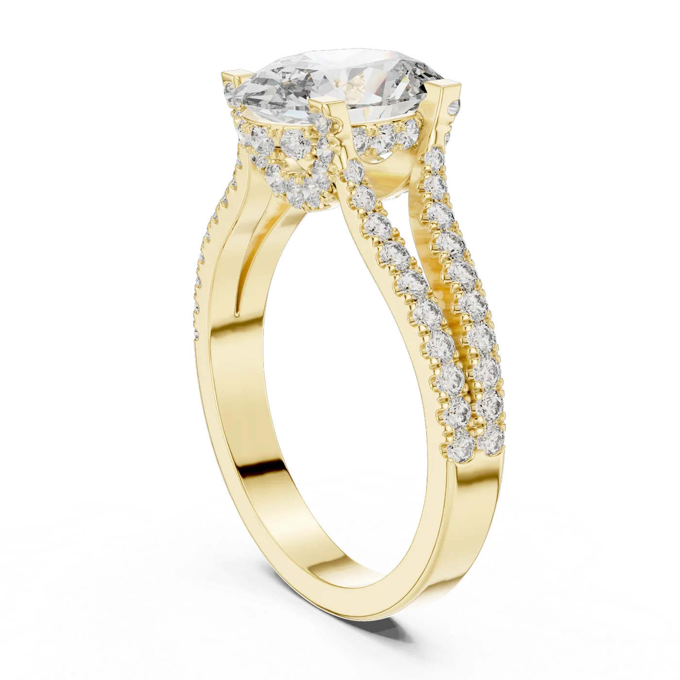 Bague de fiançailles Magnolia 1,51 ct en or jaune 18 carats, diamant ovale, vue 1