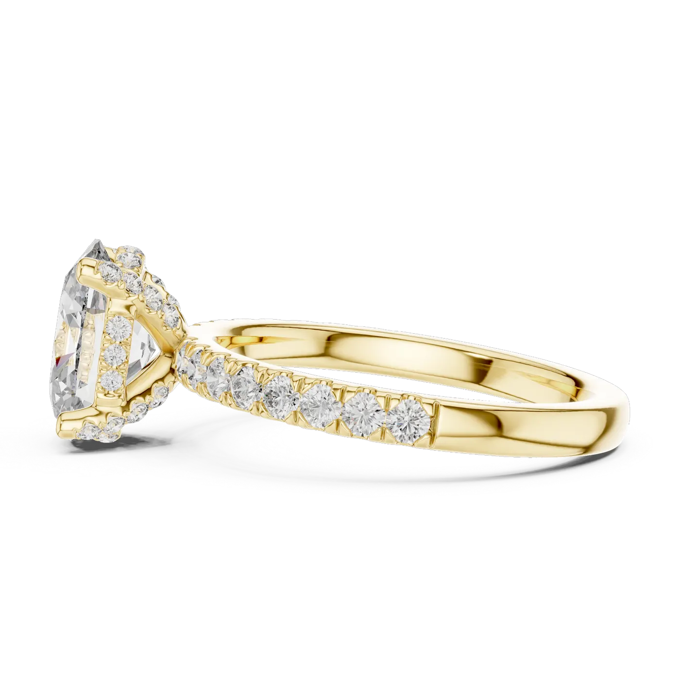Bague de fiançailles Magnolia 1,76 ct n°2 en or jaune 18 carats, diamant ovale, vue 3