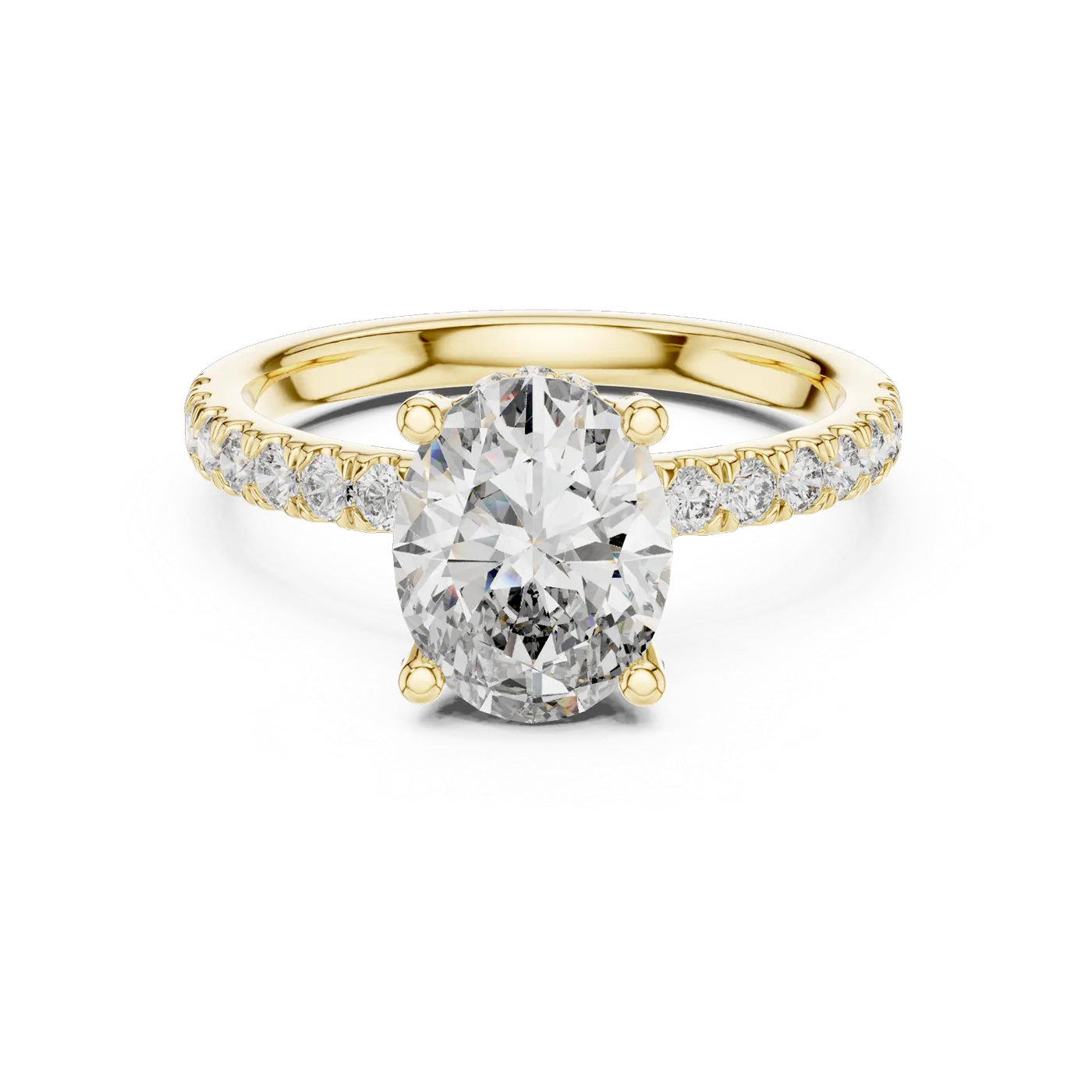 Bague de fiançailles Magnolia 1,76 ct n°2 en or jaune 18 carats, diamant ovale, vue 4