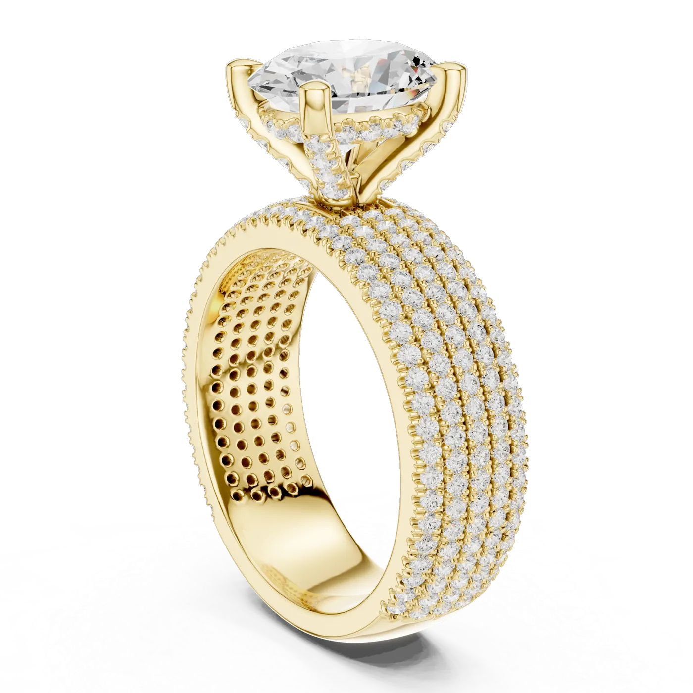 Bague de fiançailles Magnolia 2,12 ct en or jaune 18 carats, diamant ovale, vue 1