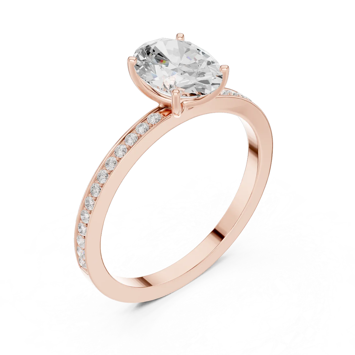 Bague de fiançailles Magnolia 1,14 ct n°4 en or rose 18 carats, diamant ovale, vue 2