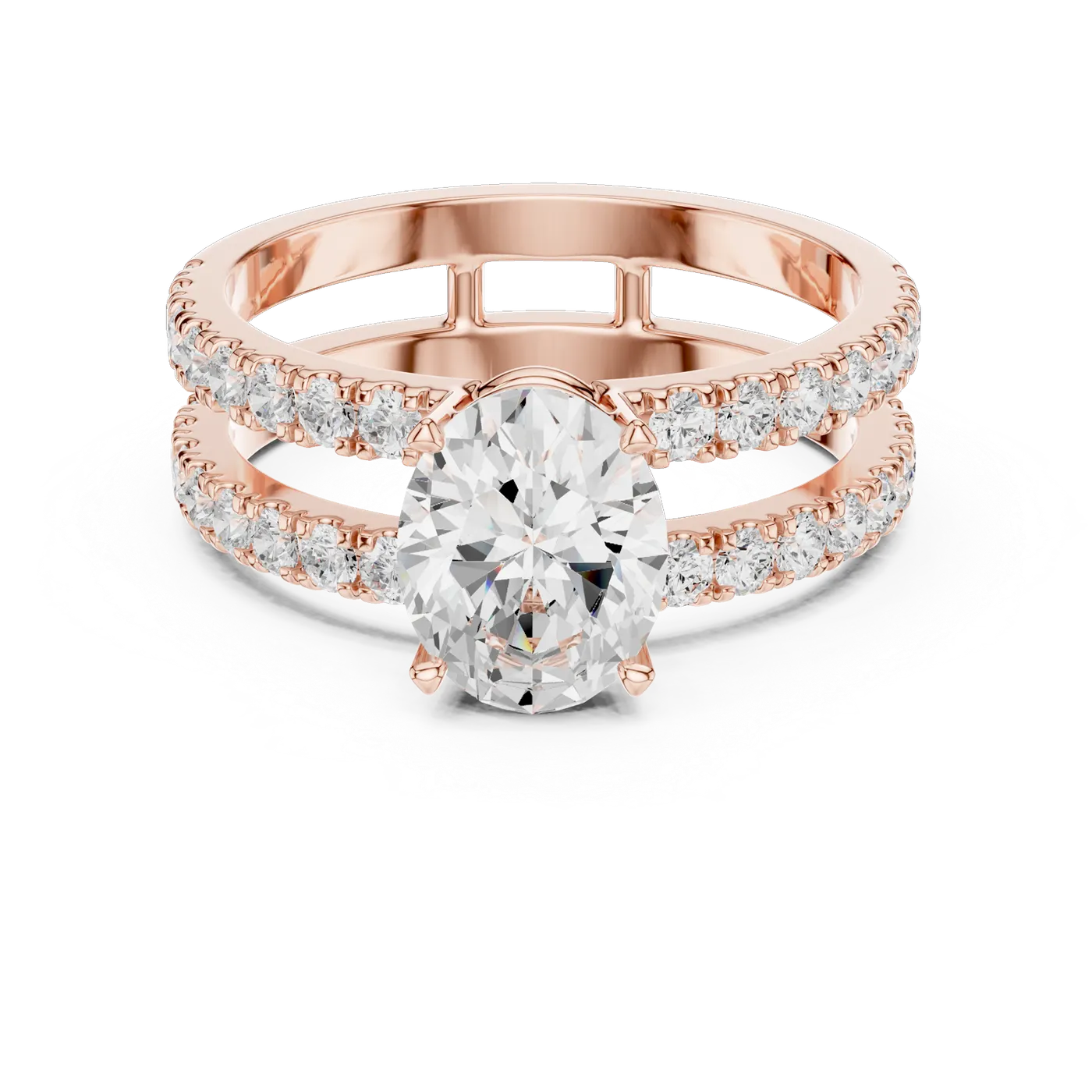 Bague de fiançailles Magnolia 1,15 ct en or rose 18 carats, diamant ovale, vue 4