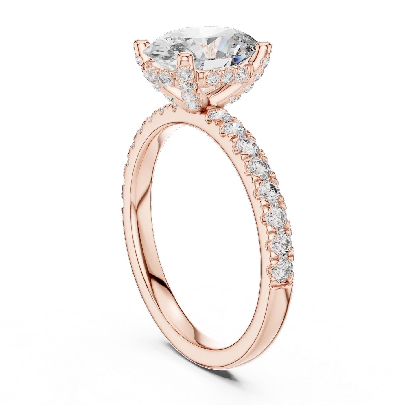 Bague de fiançailles Magnolia 1,76 ct n°2 en or rose 18 carats, diamant ovale, vue 1