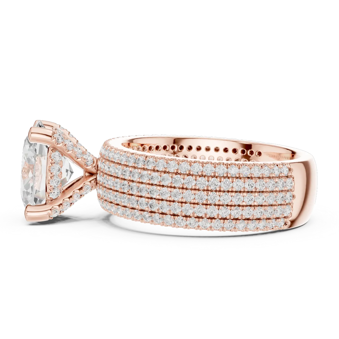 Bague de fiançailles Magnolia 2,12 ct en or rose 18 carats, diamant ovale, vue 3