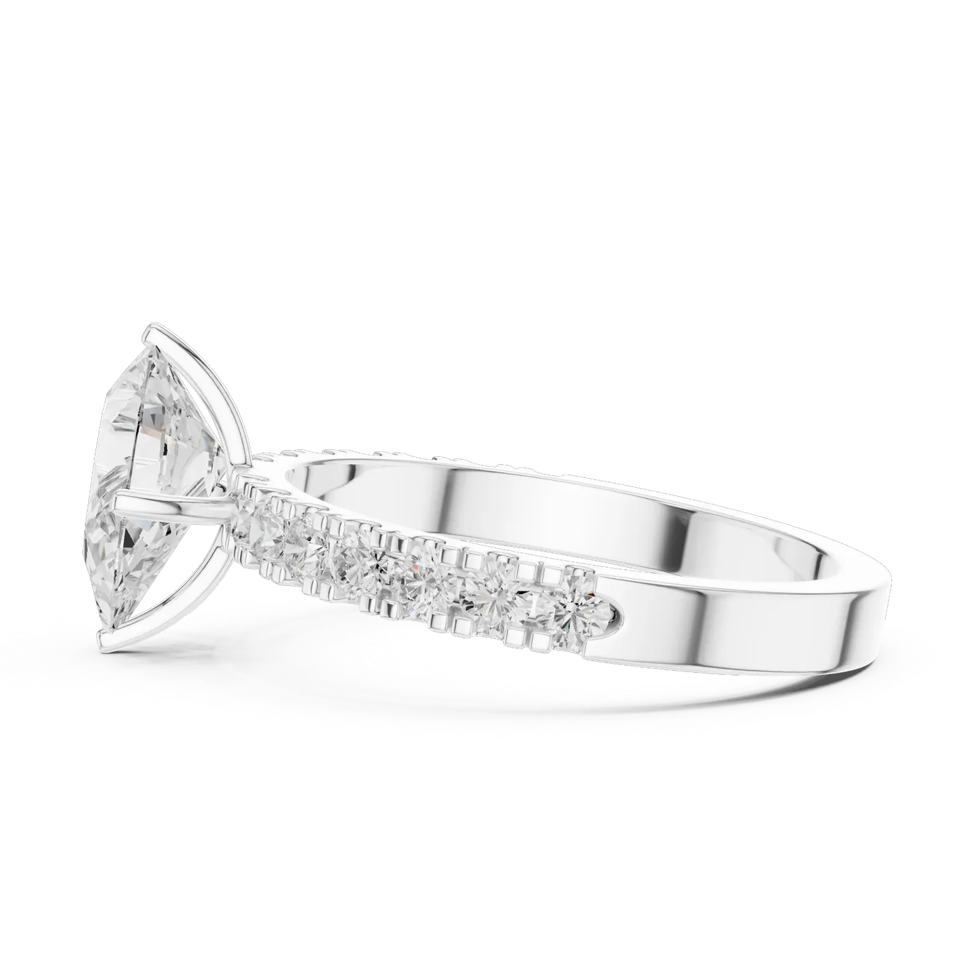 Bague de fiançailles Dahlia 0,99 ct en or blanc 18 carats, diamant poire, vue 3