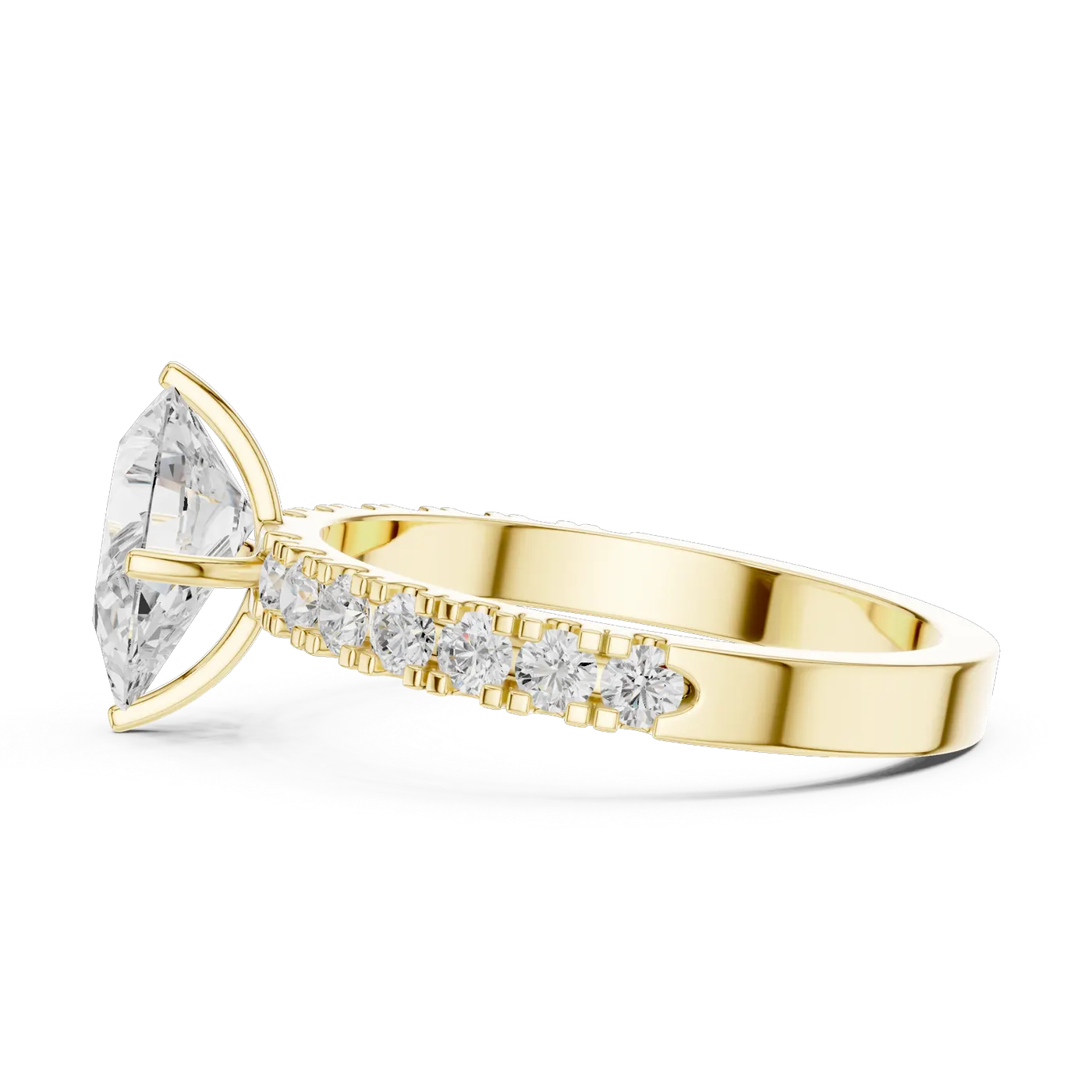Bague de fiançailles Dahlia 0,99 ct en or jaune 18 carats, diamant poire, vue 3