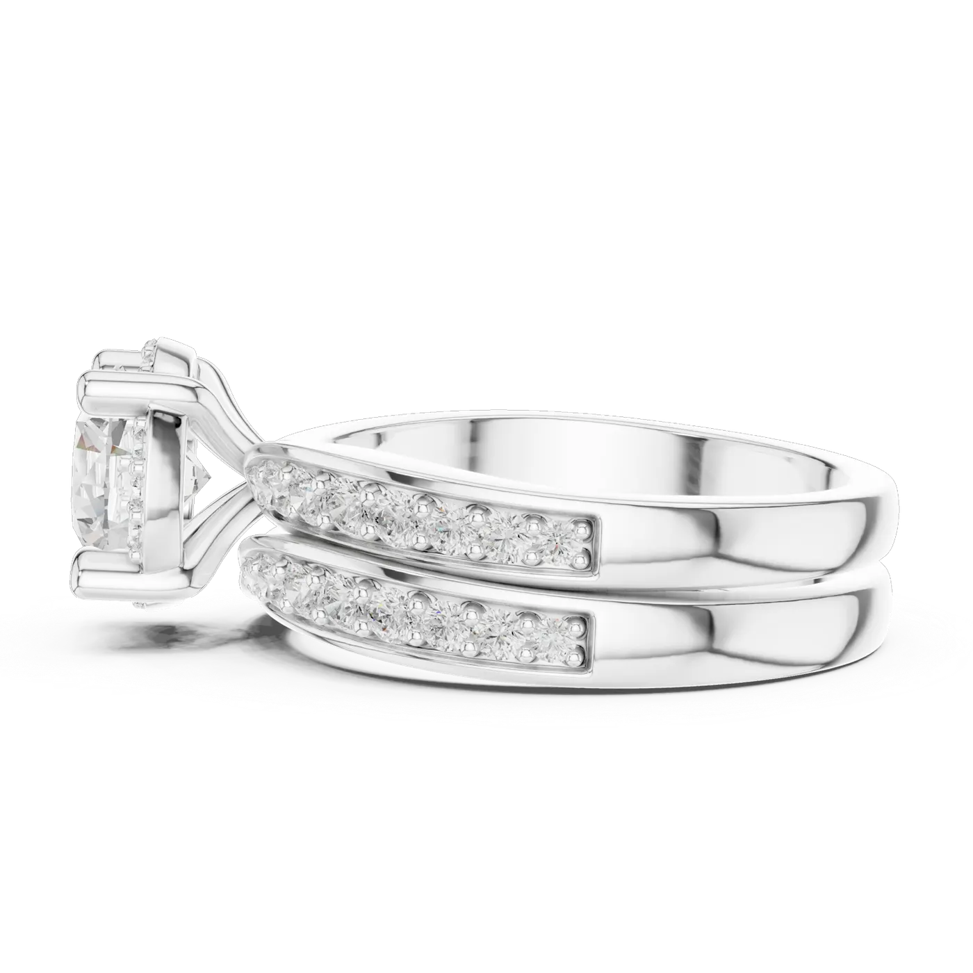 Bague de fiançailles Marguerite 1,03 ct n°2 en or blanc 18 carats, diamant rond, vue 3