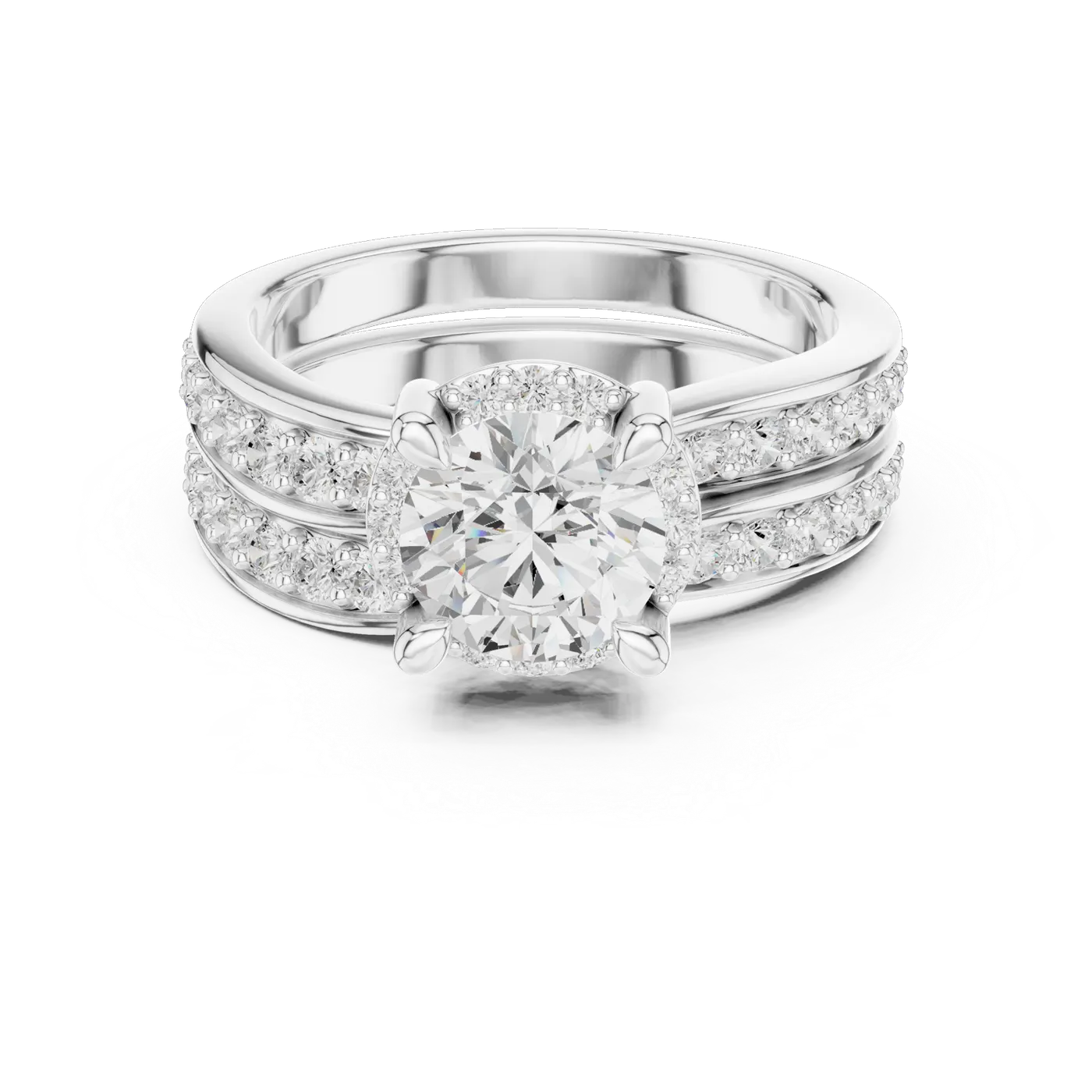 Bague de fiançailles Marguerite 1,03 ct n°2 en or blanc 18 carats, diamant rond, vue 4