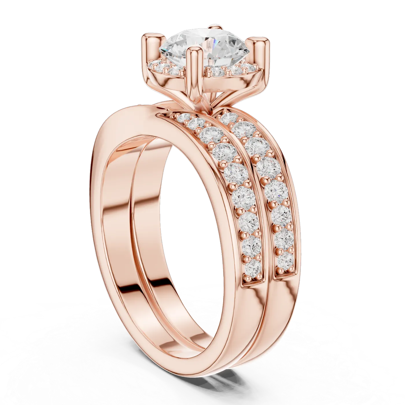 Bague de fiançailles Marguerite 1,03 ct n°2 en or rose 18 carats, diamant rond, vue 1
