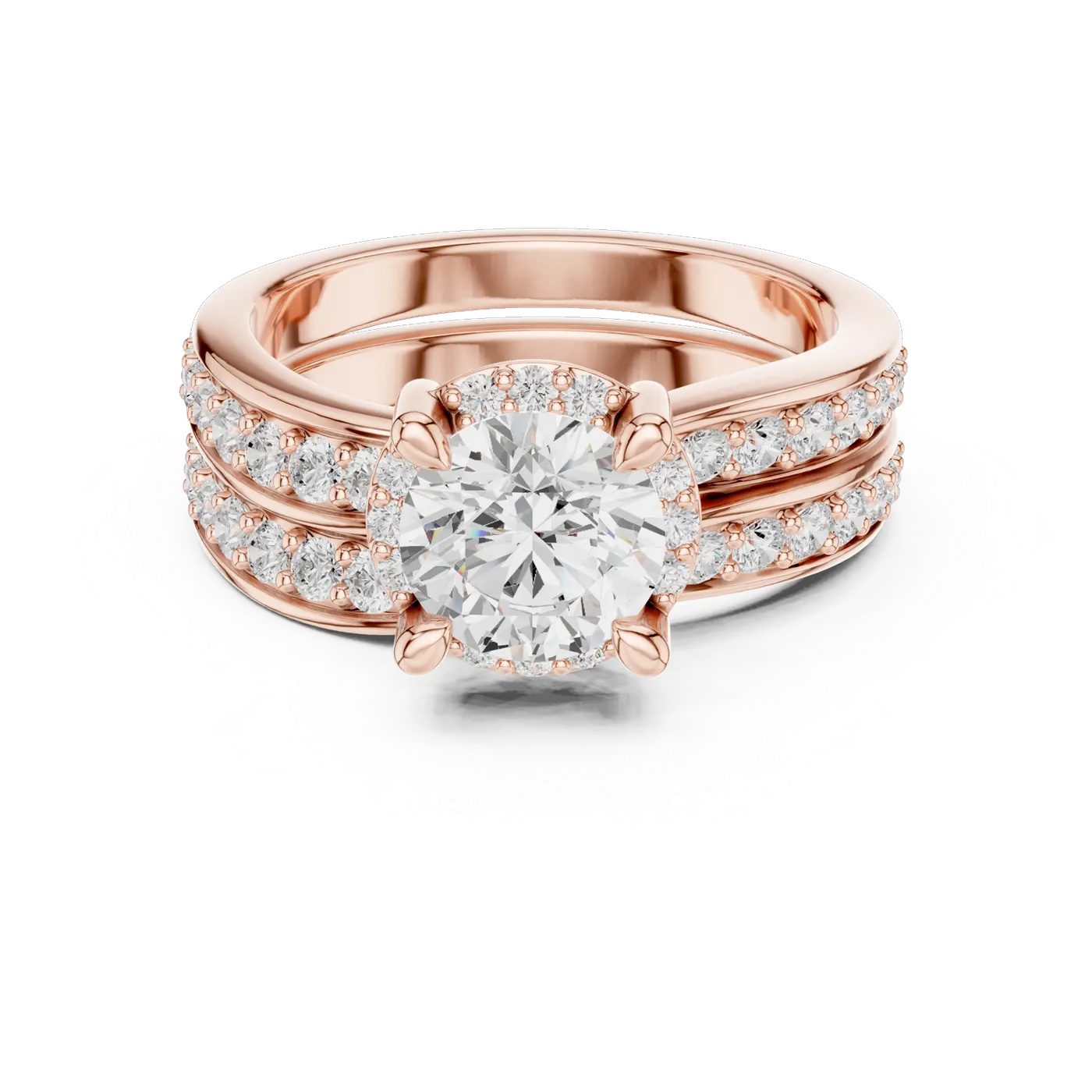 Bague de fiançailles Marguerite 1,03 ct n°2 en or rose 18 carats, diamant rond, vue 4