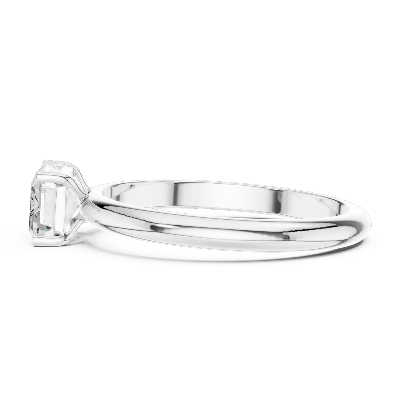 Bague de fiançailles Iris 0,69 ct n°2 en or blanc 18 carats, diamant taille émeraude, vue 3