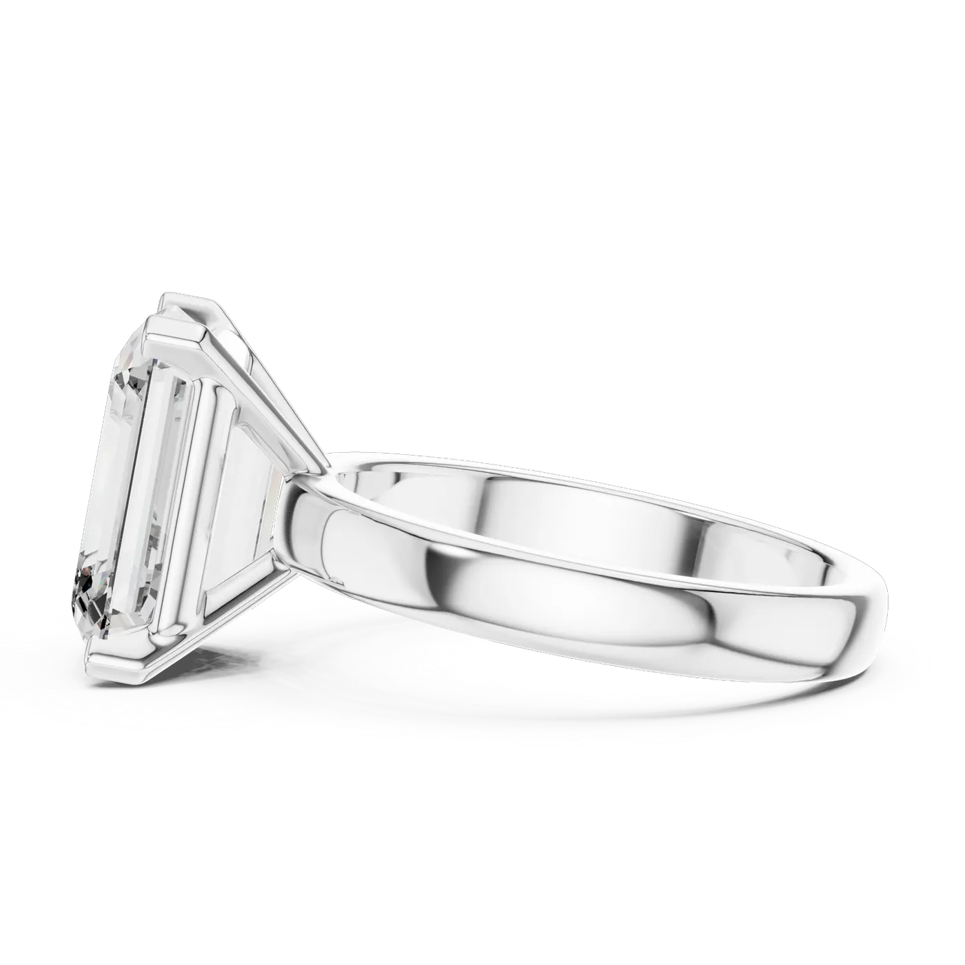Bague de fiançailles Iris 3,53 ct en or blanc 18 carats, diamant taille émeraude, vue 1