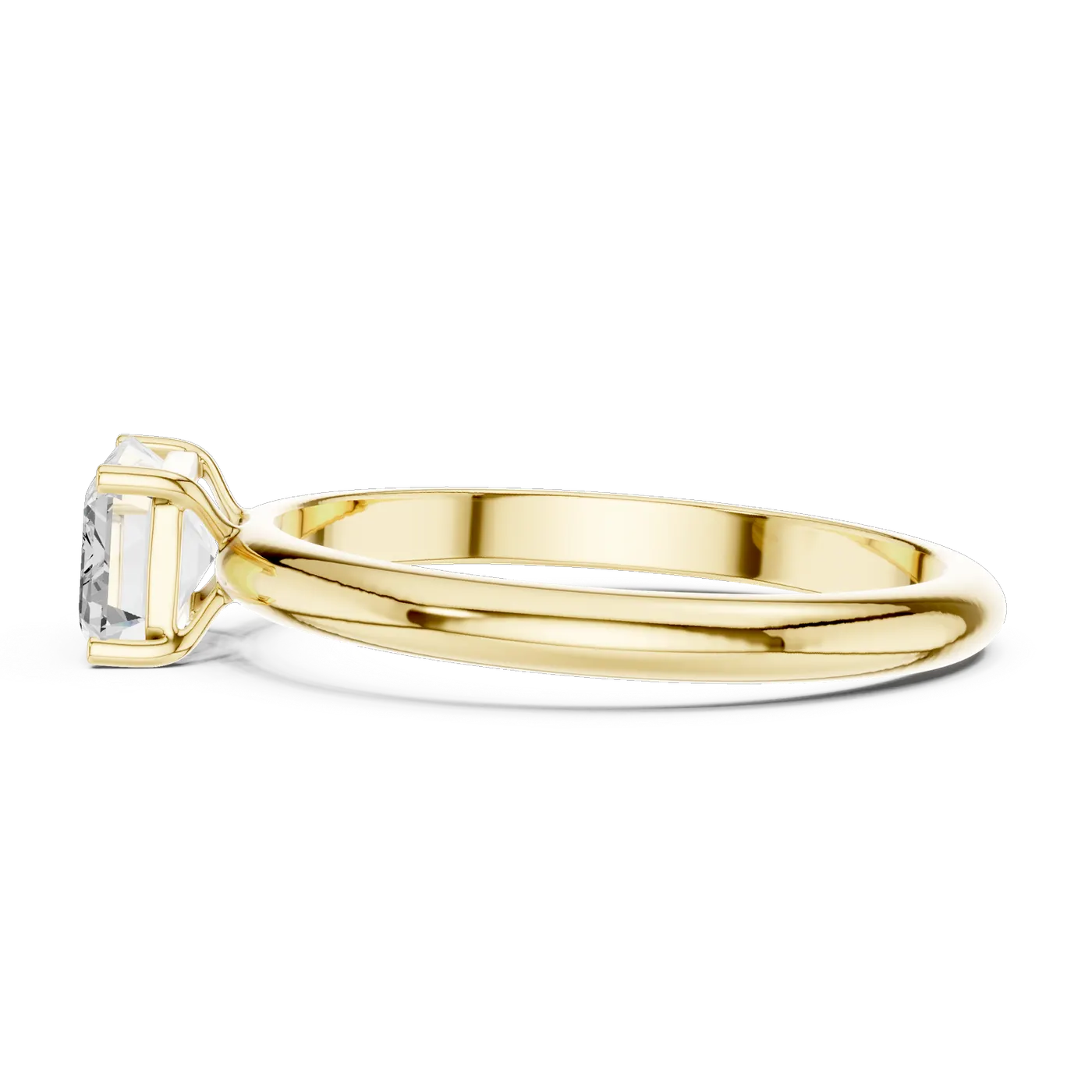 Bague de fiançailles Iris 0,69 ct n°2 en or jaune 18 carats, diamant taille émeraude, vue 3
