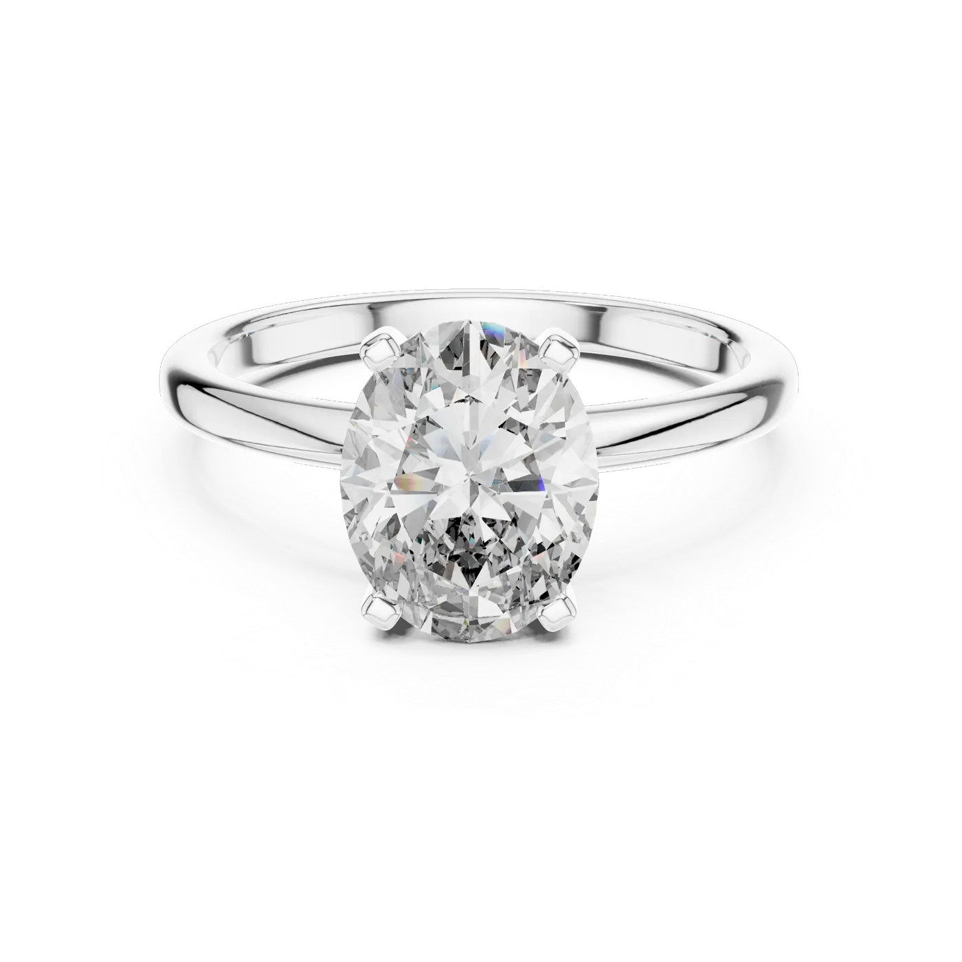 Bague de fiançailles Magnolia 1,76 ct en or blanc 18 carats, diamant ovale, vue 2