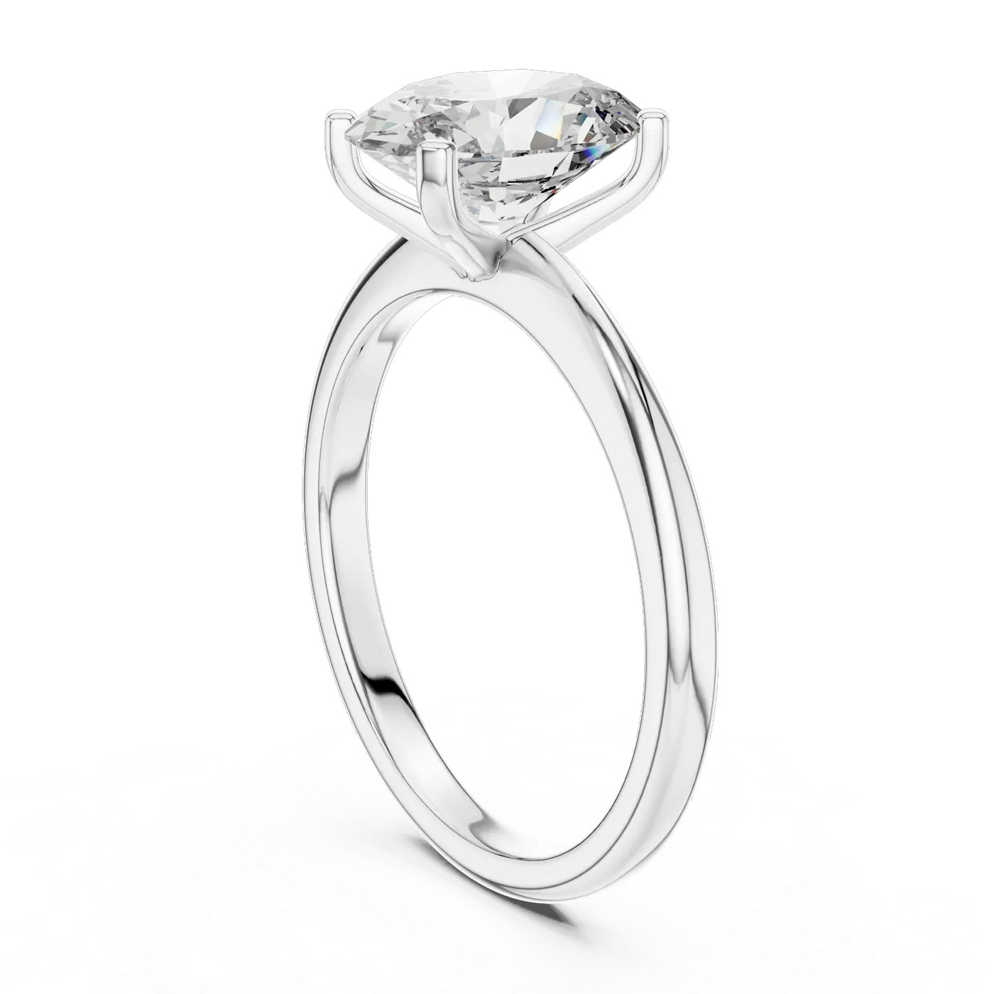 Bague de fiançailles Magnolia 1,76 ct en or blanc 18 carats, diamant ovale, vue 3