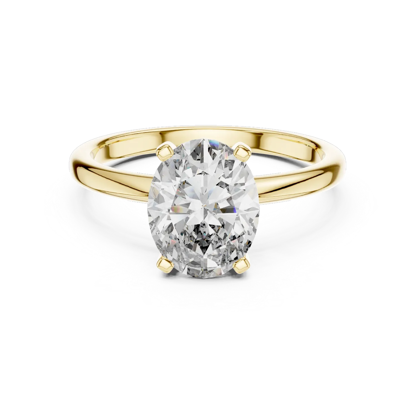 Bague de fiançailles Magnolia 1,76 ct en or jaune 18 carats, diamant ovale, vue 2