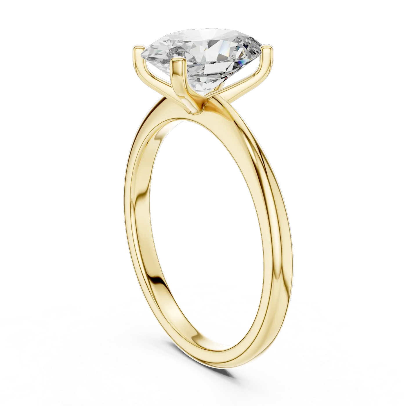 Bague de fiançailles Magnolia 1,76 ct en or jaune 18 carats, diamant ovale, vue 3