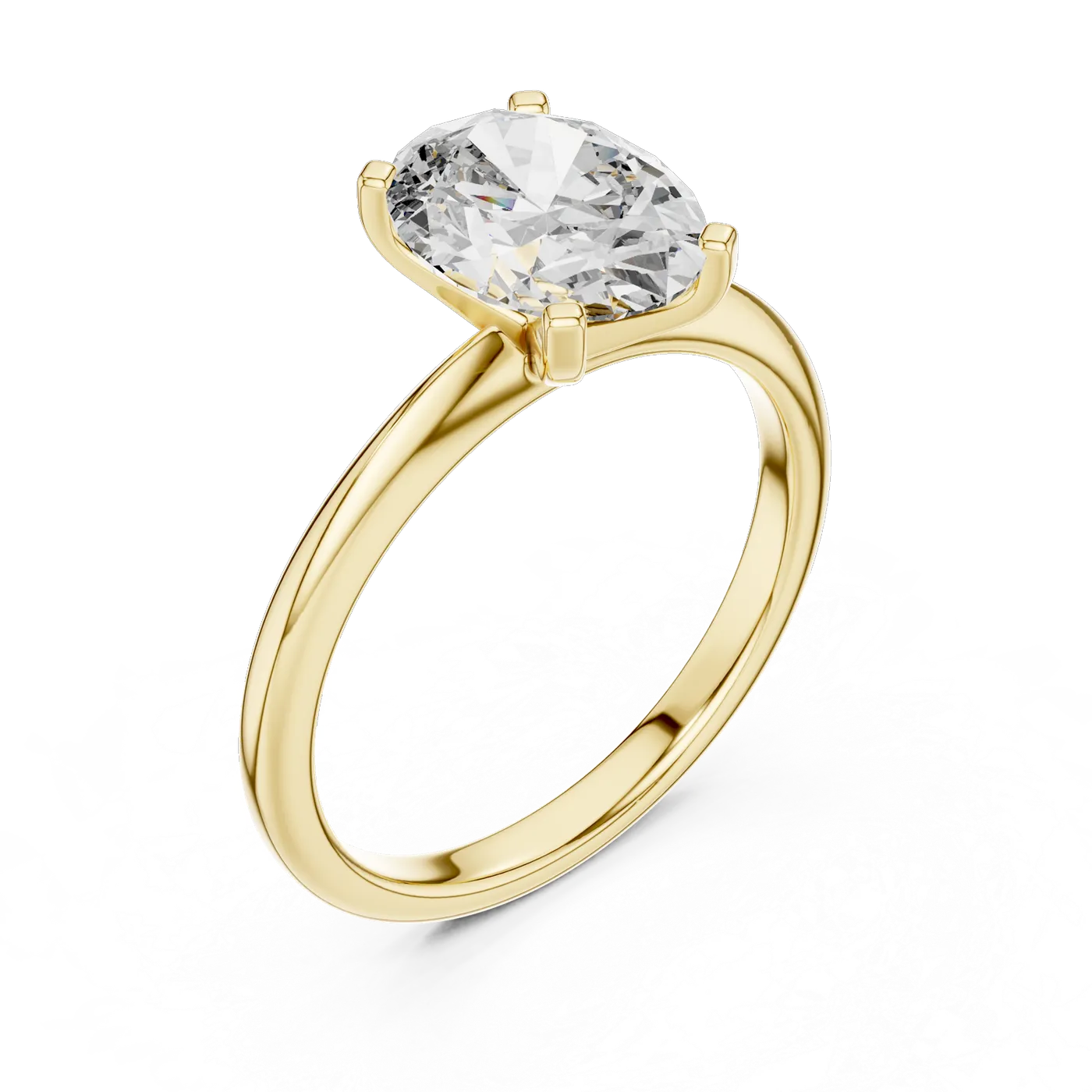 Bague de fiançailles Magnolia 1,76 ct en or jaune 18 carats, diamant ovale, vue 4