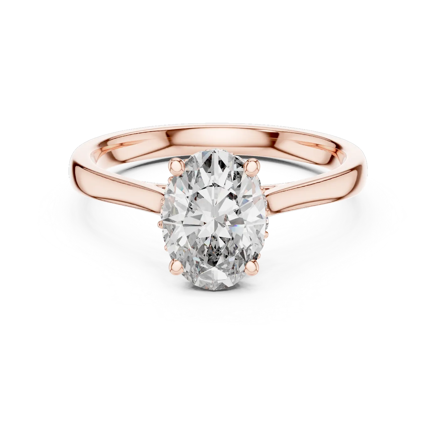 Bague de fiançailles Magnolia 1,55 ct en or rose 18 carats, diamant ovale, vue 4