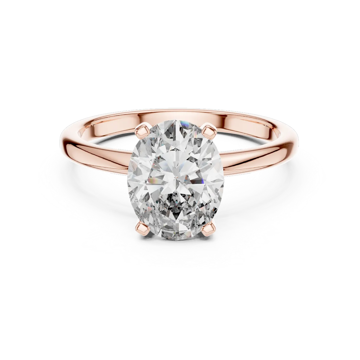 Bague de fiançailles Magnolia 1,76 ct en or rose 18 carats, diamant ovale, vue 2