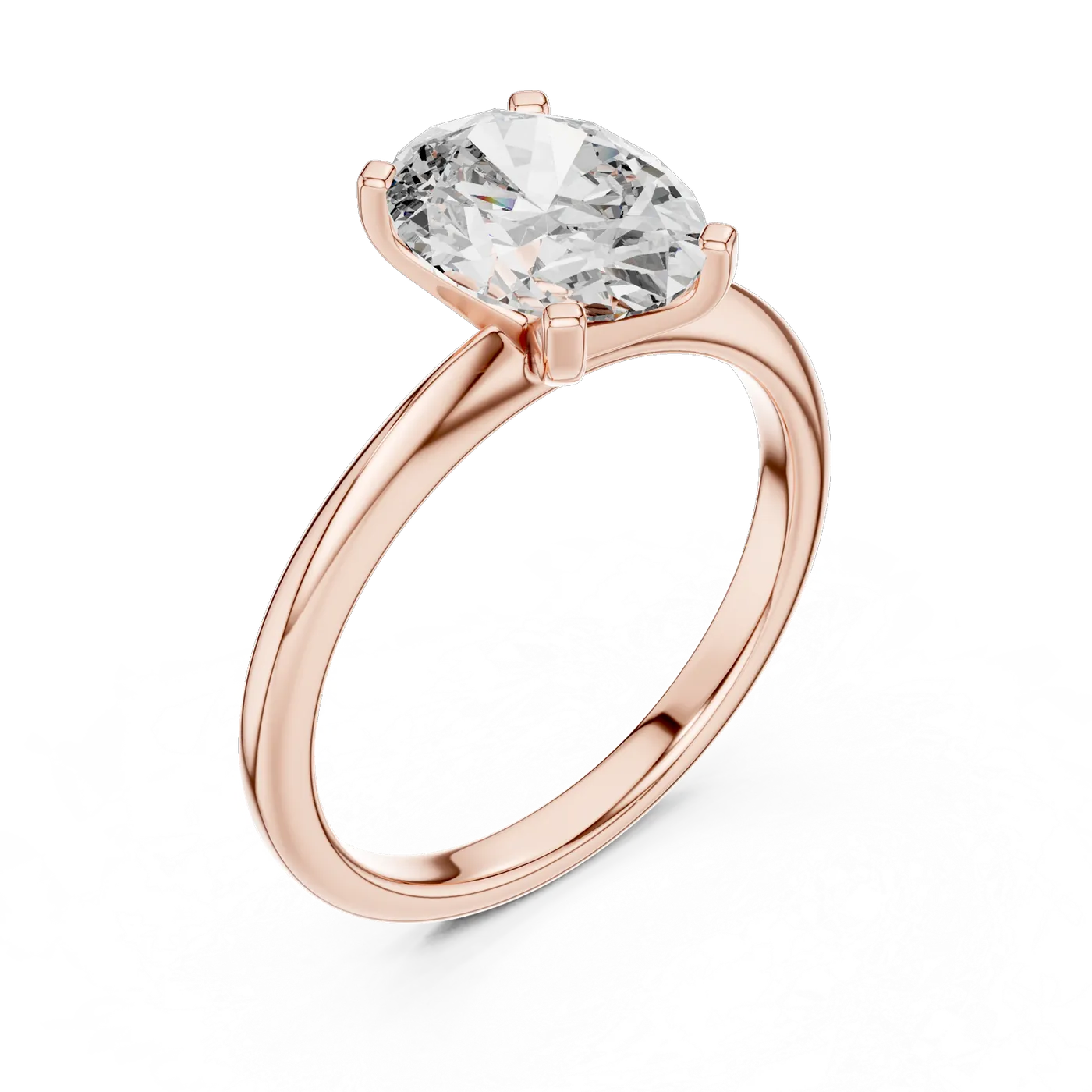 Bague de fiançailles Magnolia 1,76 ct en or rose 18 carats, diamant ovale, vue 4