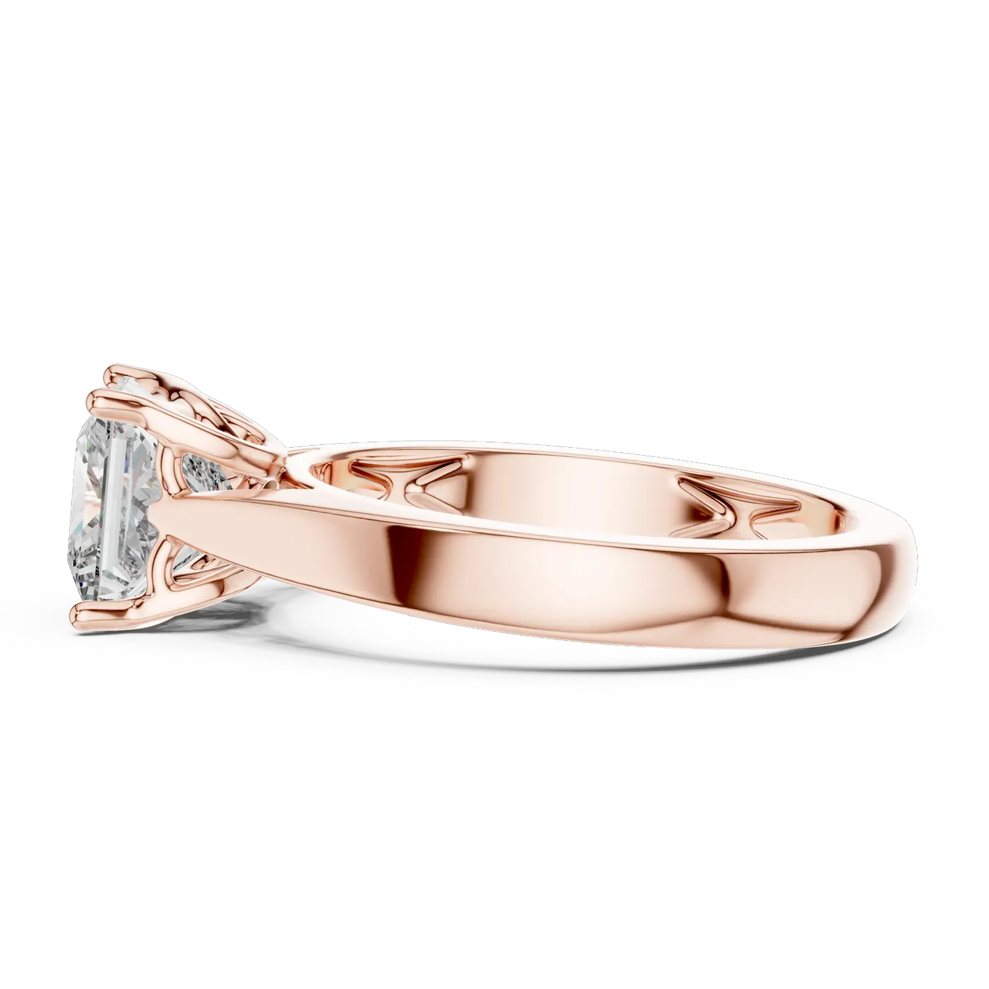 Bague de fiançailles Camélia 1,45 ct en or rose 18 carats, diamant princesse, vue 1