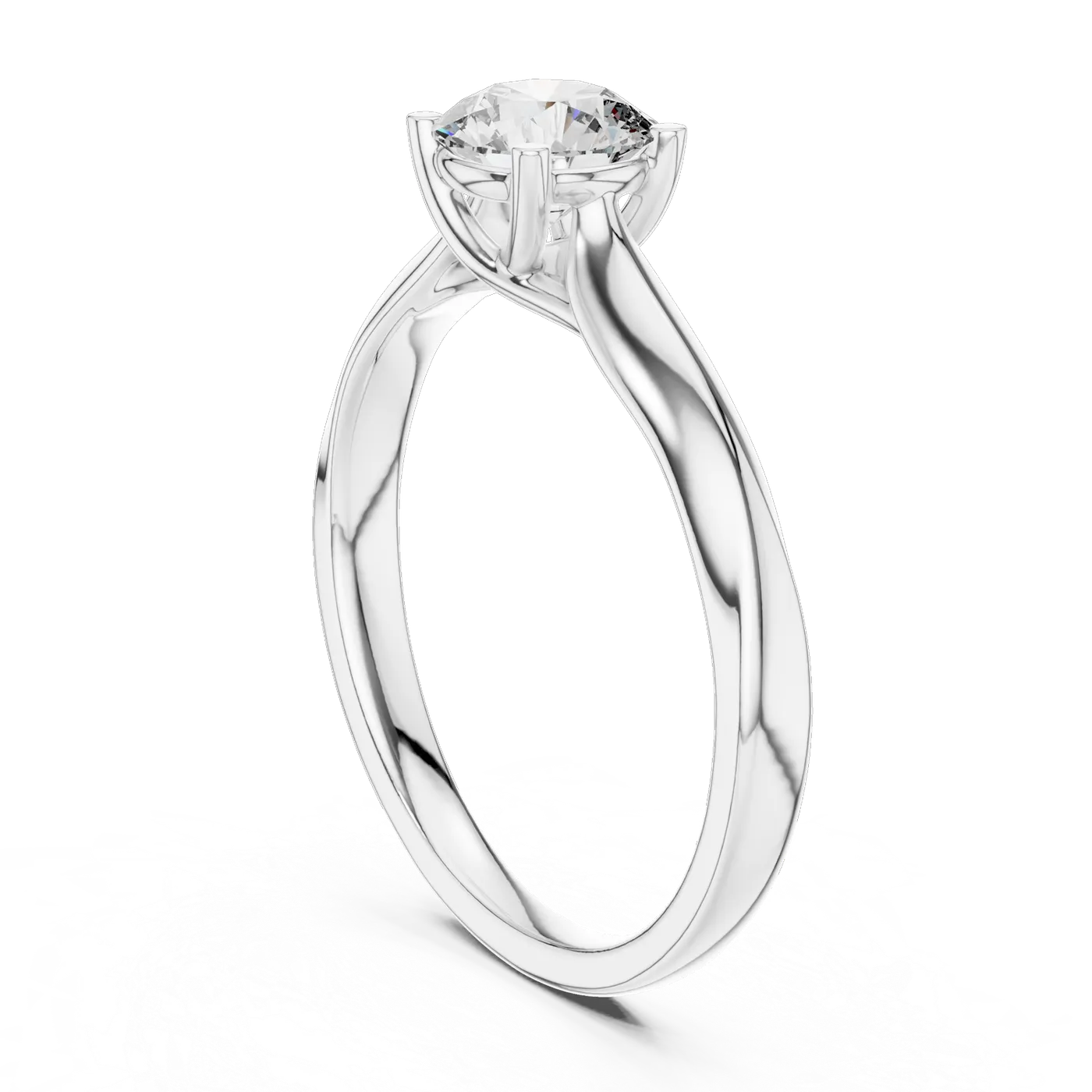Bague de fiançailles Marguerite 0,59 ct en or blanc 18 carats, diamant rond, vue 1