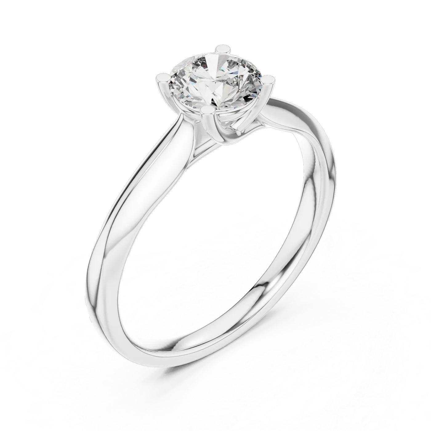 Bague de fiançailles Marguerite 0,59 ct en or blanc 18 carats, diamant rond, vue 2