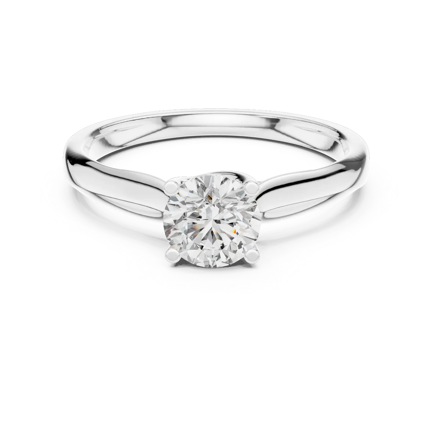 Bague de fiançailles Marguerite 0,59 ct en or blanc 18 carats, diamant rond, vue 4